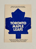 Toronto Maple Leafs logo punch insert hockey card 1970