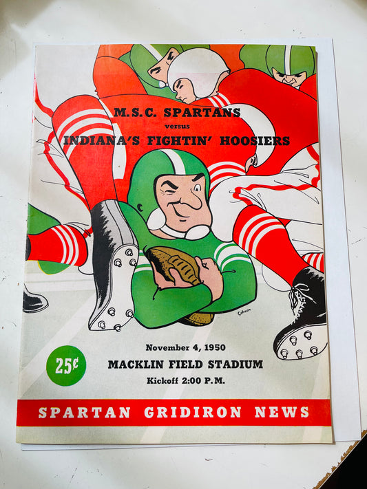 1950 Spartans vs Indiana football game program