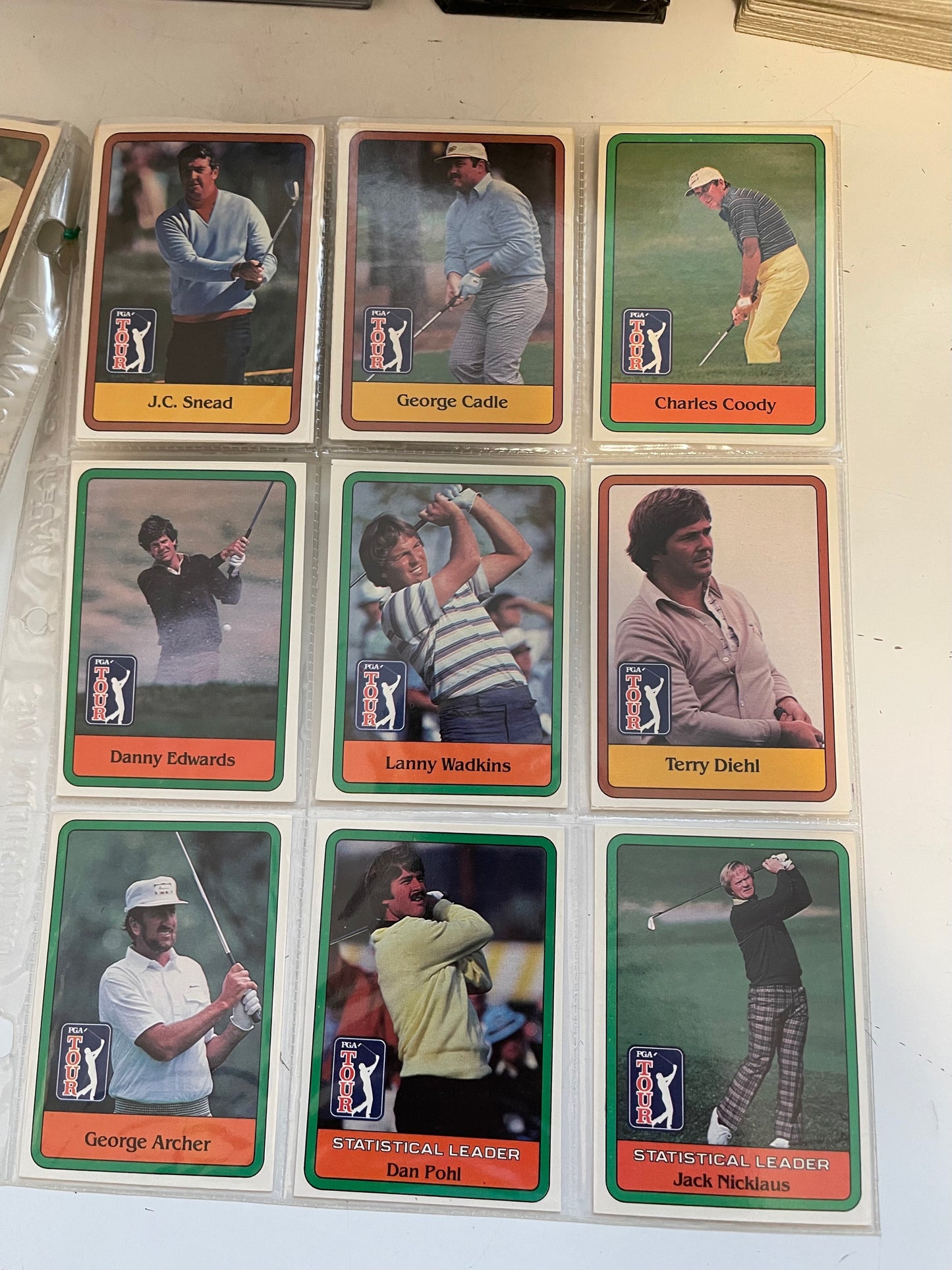 PGA Golf rare high grade first series complete cards set in pages 1981