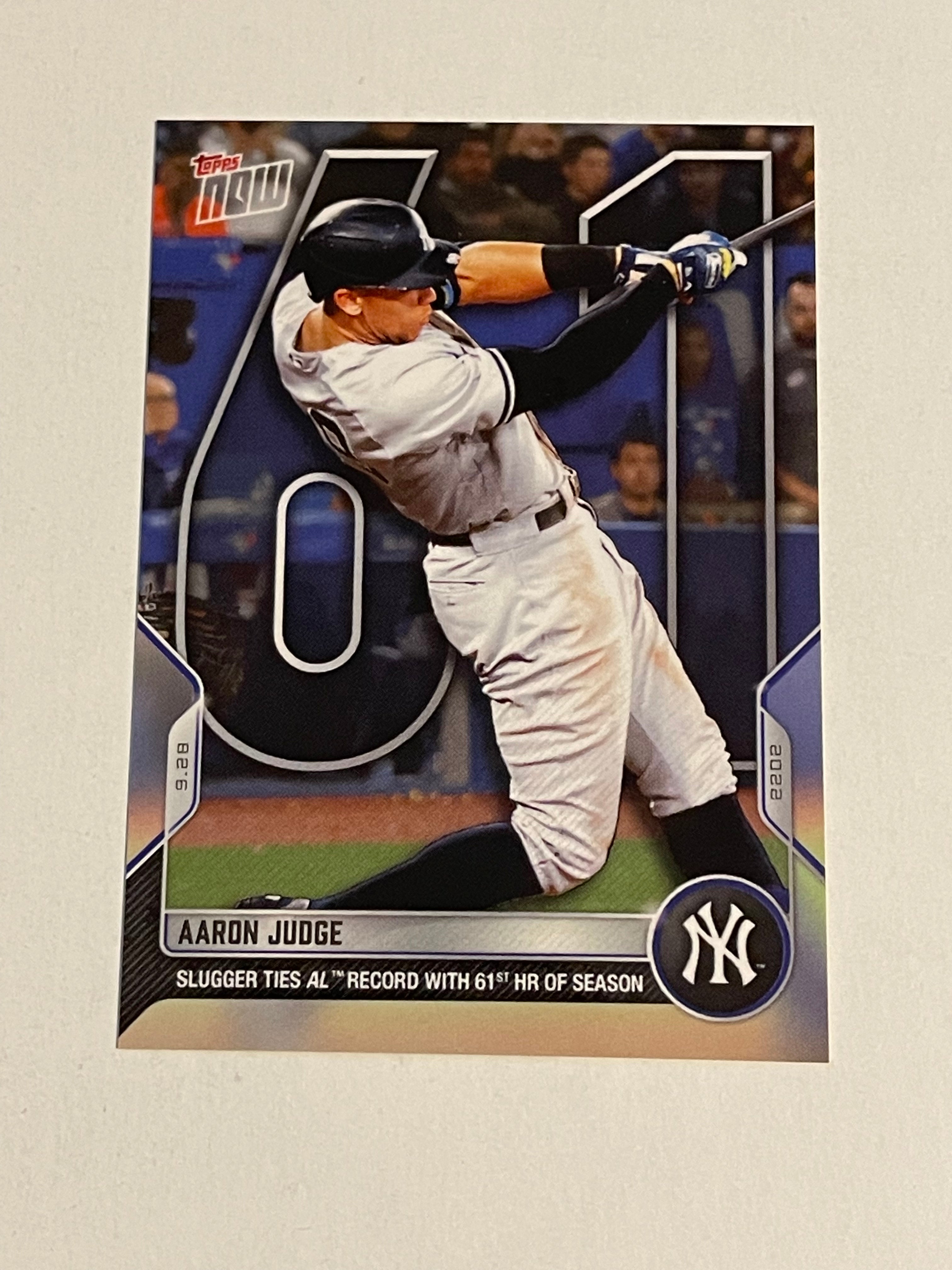 Aaron Judge Topps Now 61 home run limited issued card 2002