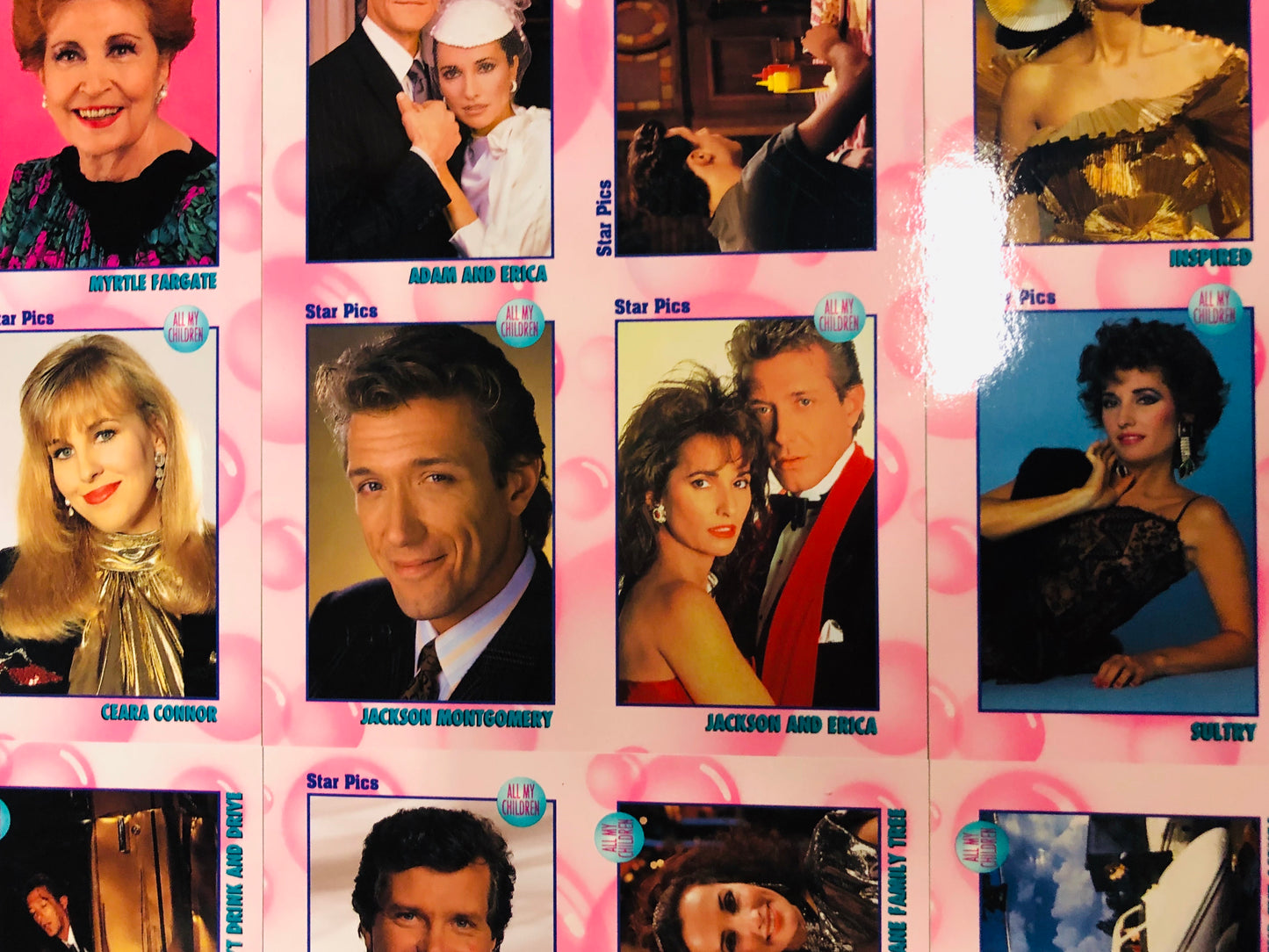 All My Children cards rare uncut card sheet Starpics 1991