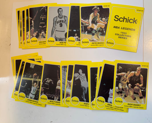 1985 Schick Star basketball high grade basketball legends cards set