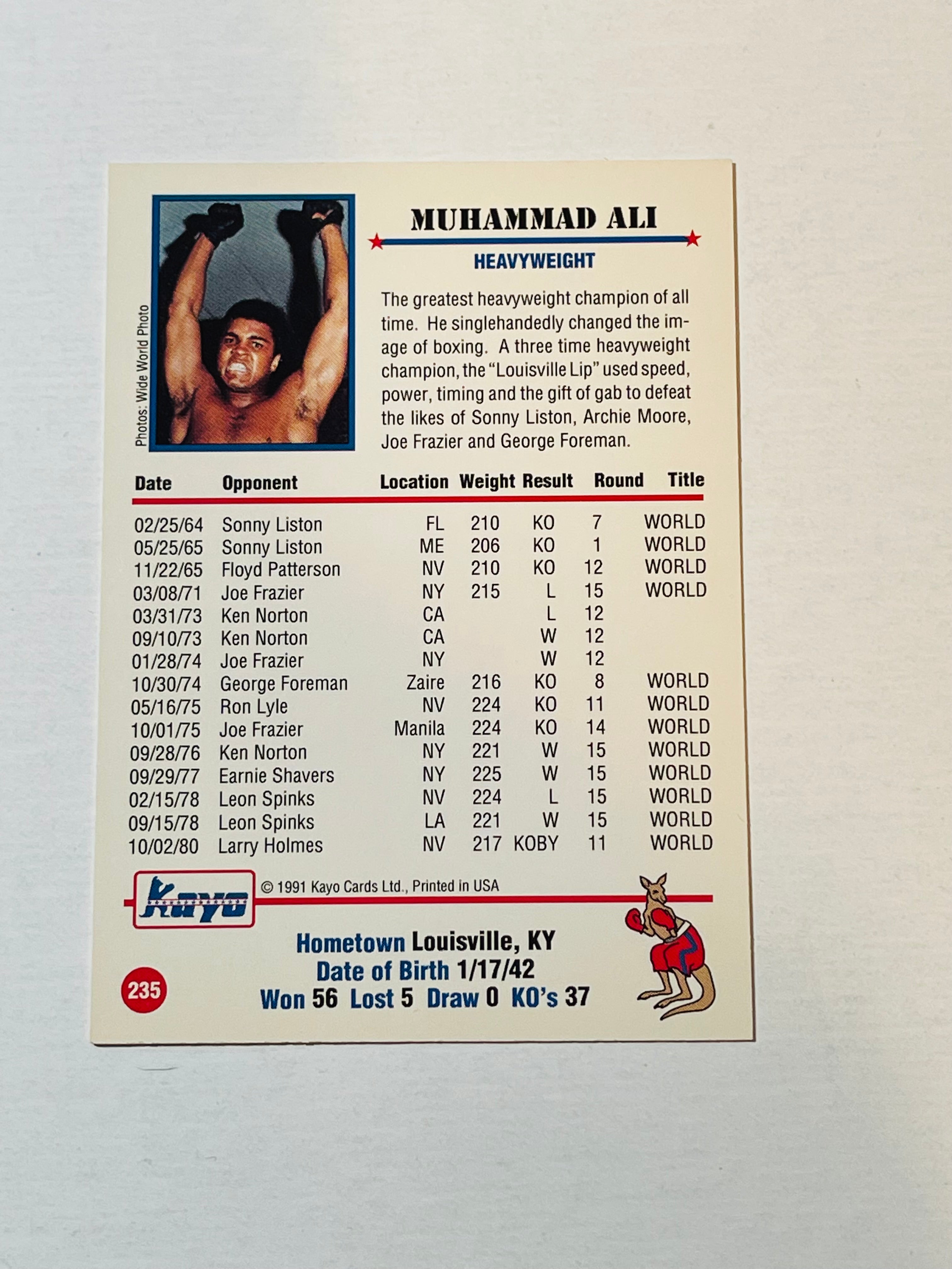 Muhammad Ali rare Boxing hologram insert card 1990s