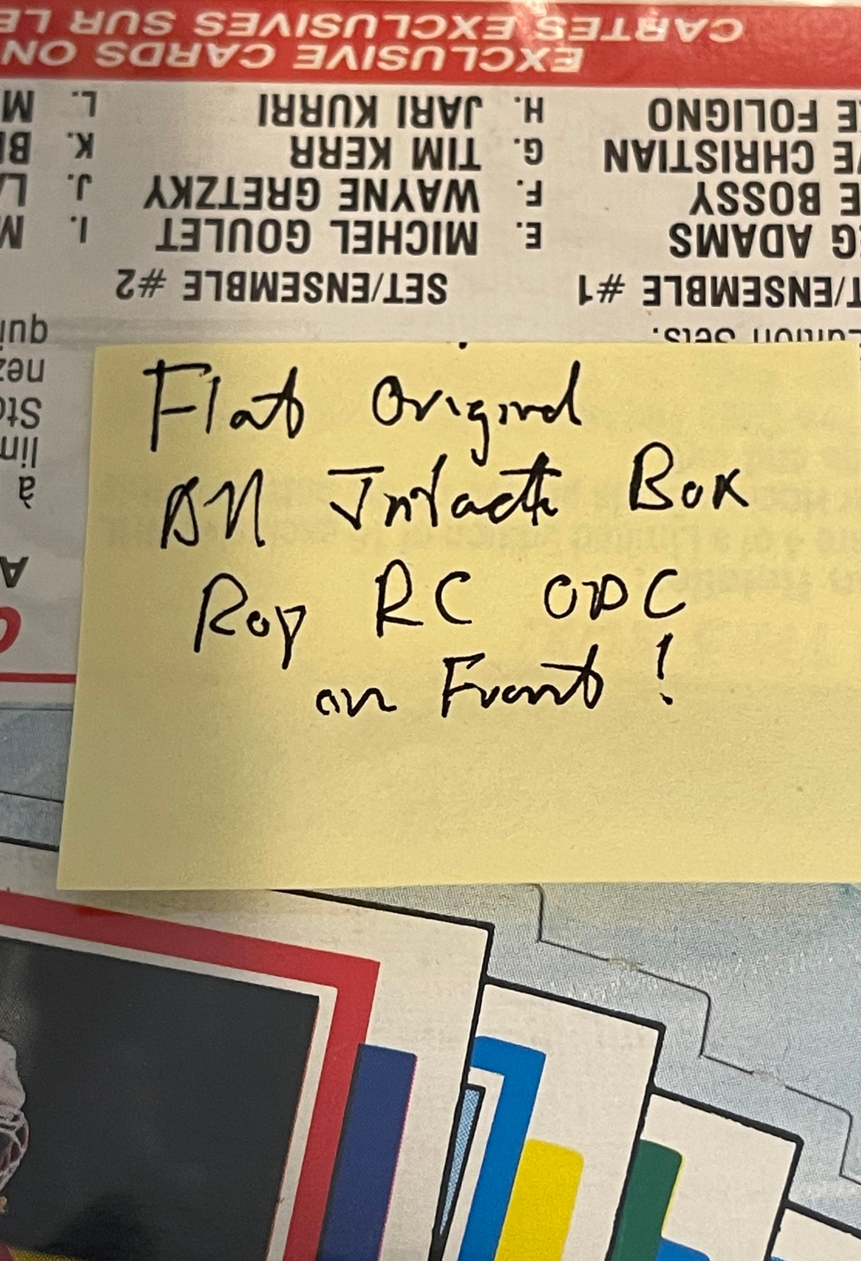 Patrick Roy rookie year empty flat opc hockey display cards box 1986