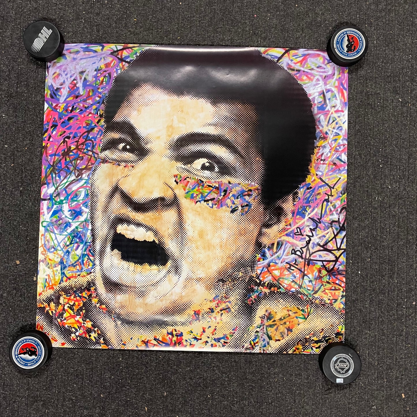 Muhammad Ali Mr.Brainwash rare graffiti poster only at Art Basel exhibit 2011