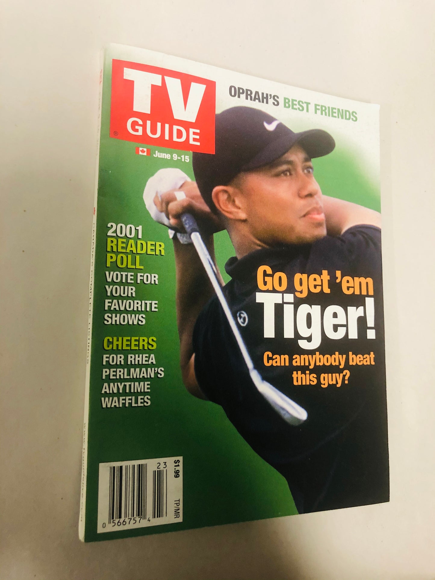 Tiger Woods rare TV guide rookie year 2001