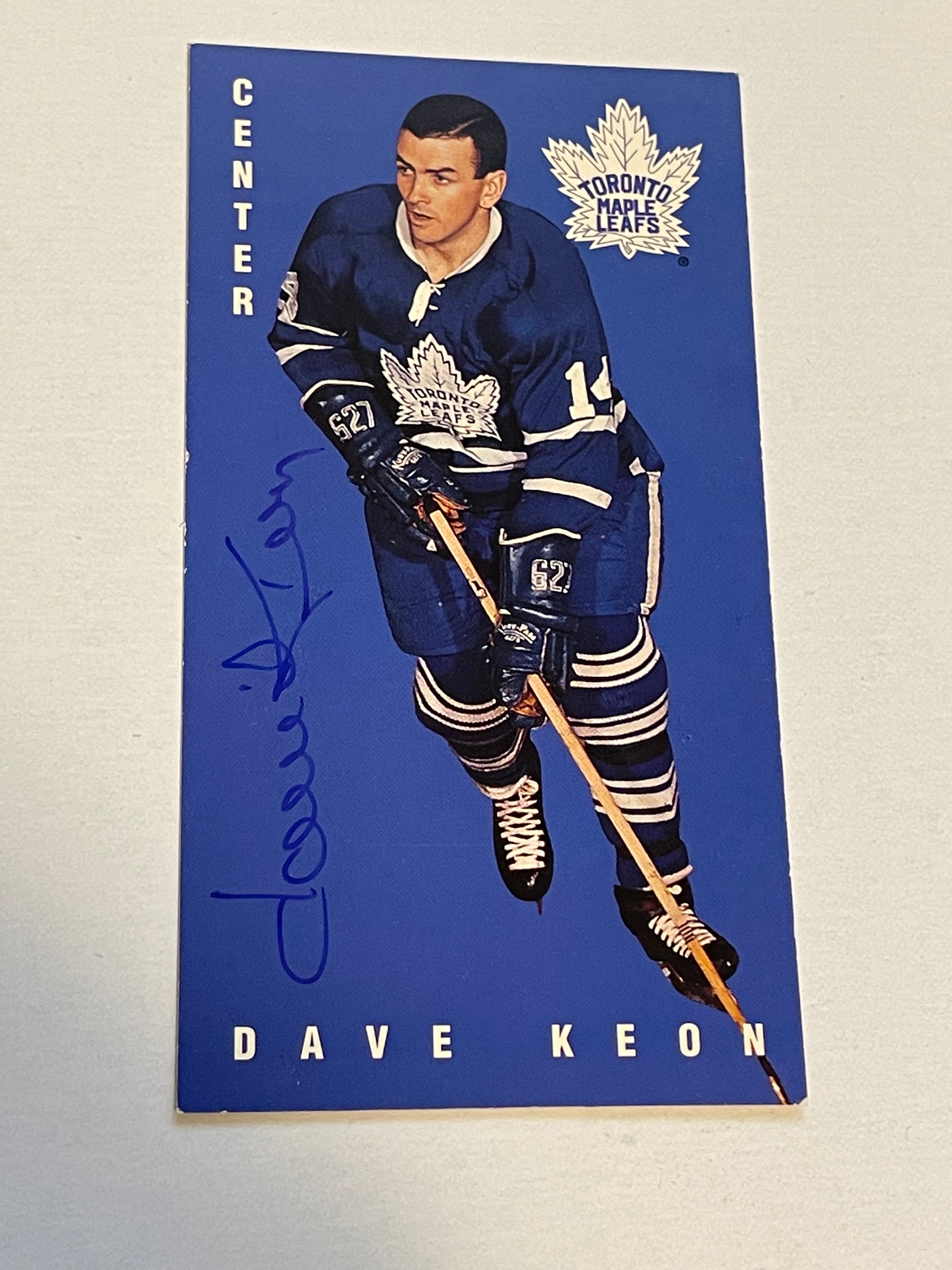 Dave Keon Toronto Maple Leafs autograph card with COA