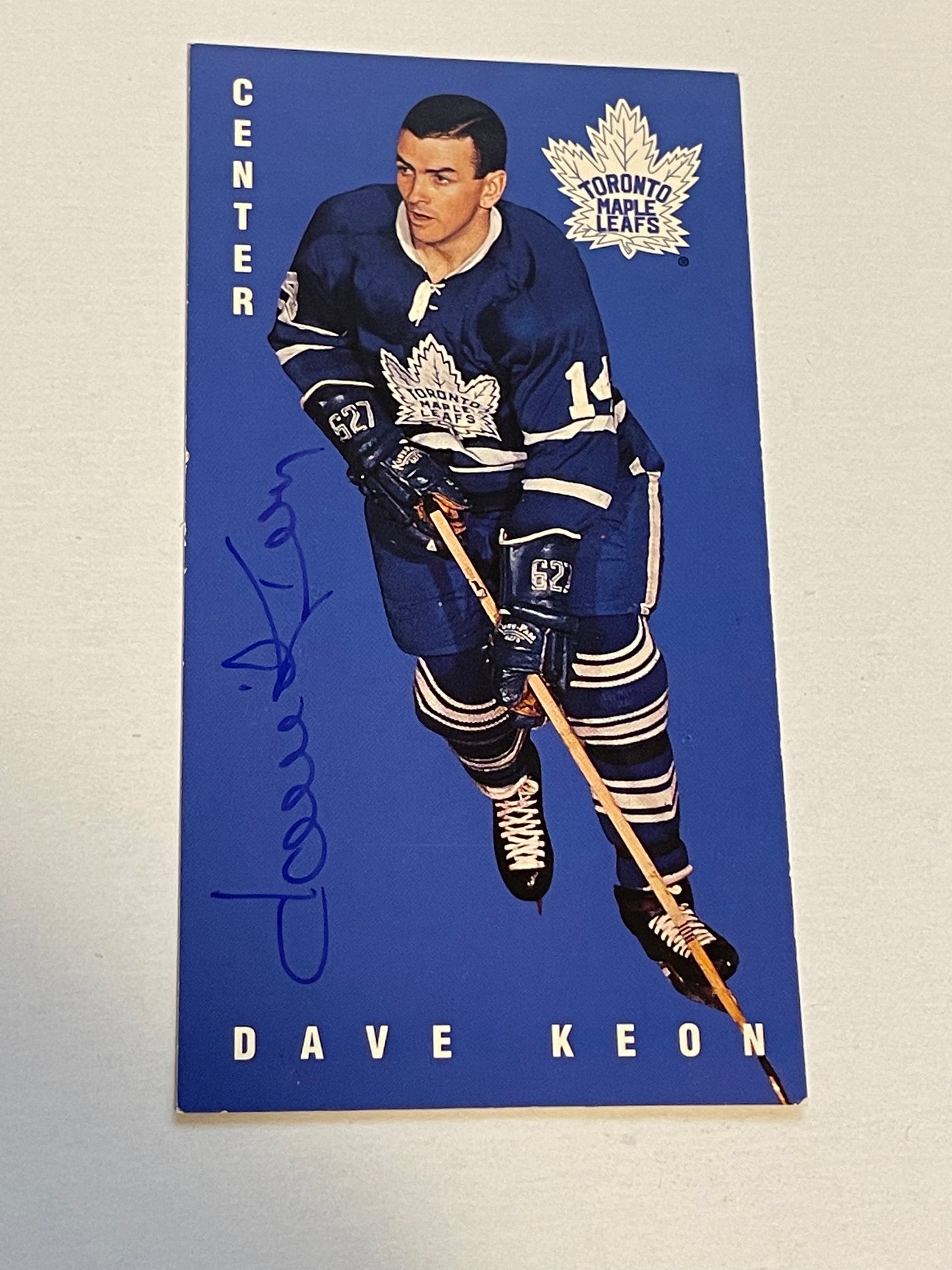 Dave Keon Toronto Maple Leafs autograph card with COA