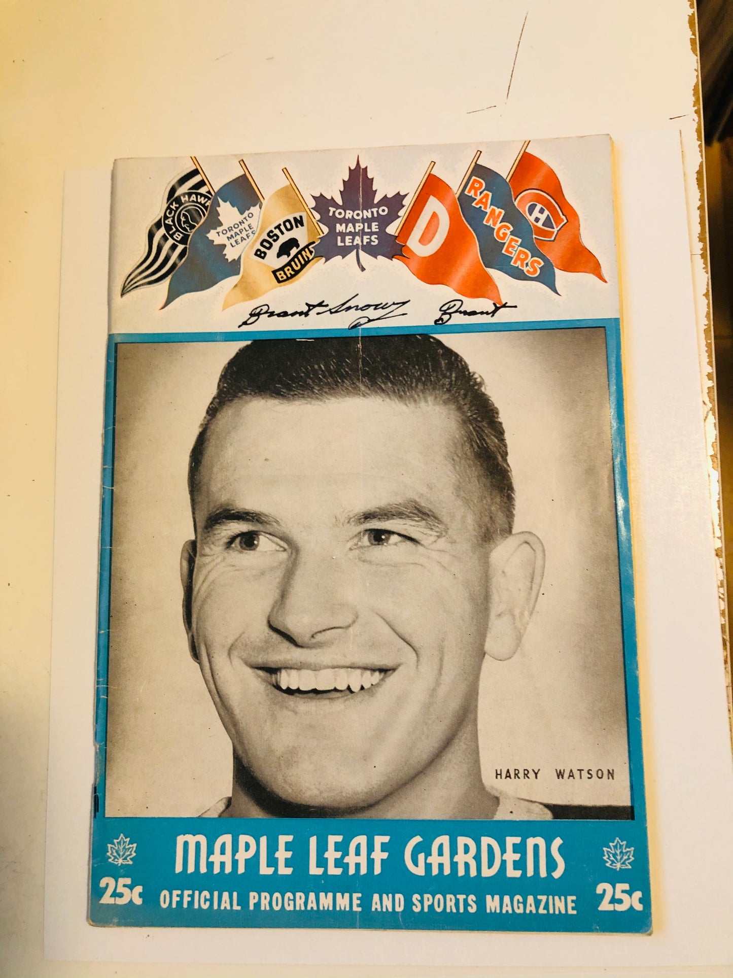 Toronto Maple Leafs hockey game program,oct.27,1954