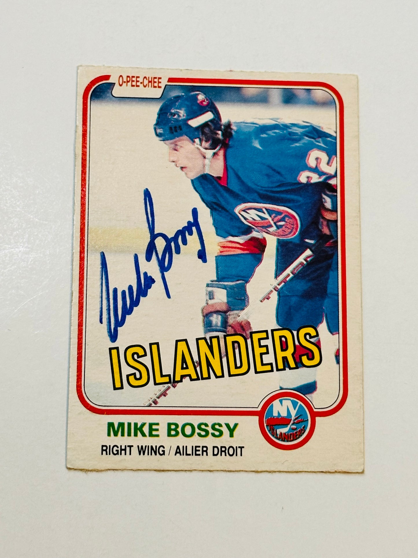 Mike Bossy autograph hockey card with COA