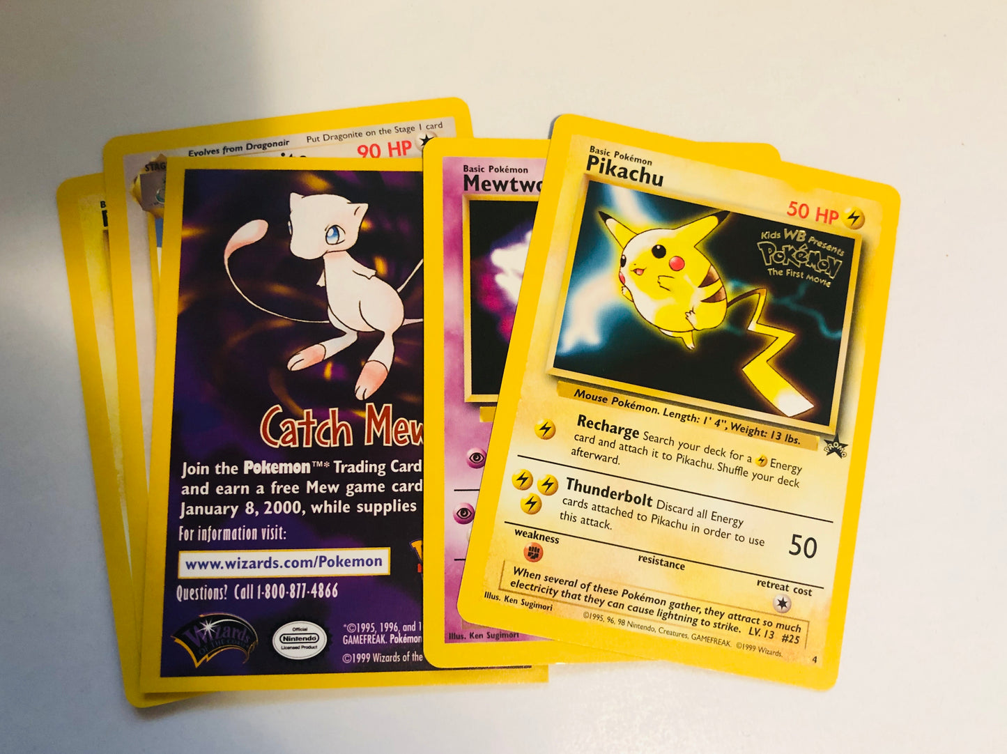 Pokémon rare 5 card limited issued movie cards set 1995