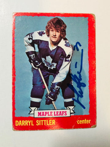 Darryl Sittler Toronto Maple Leafs signed hockey card with COA