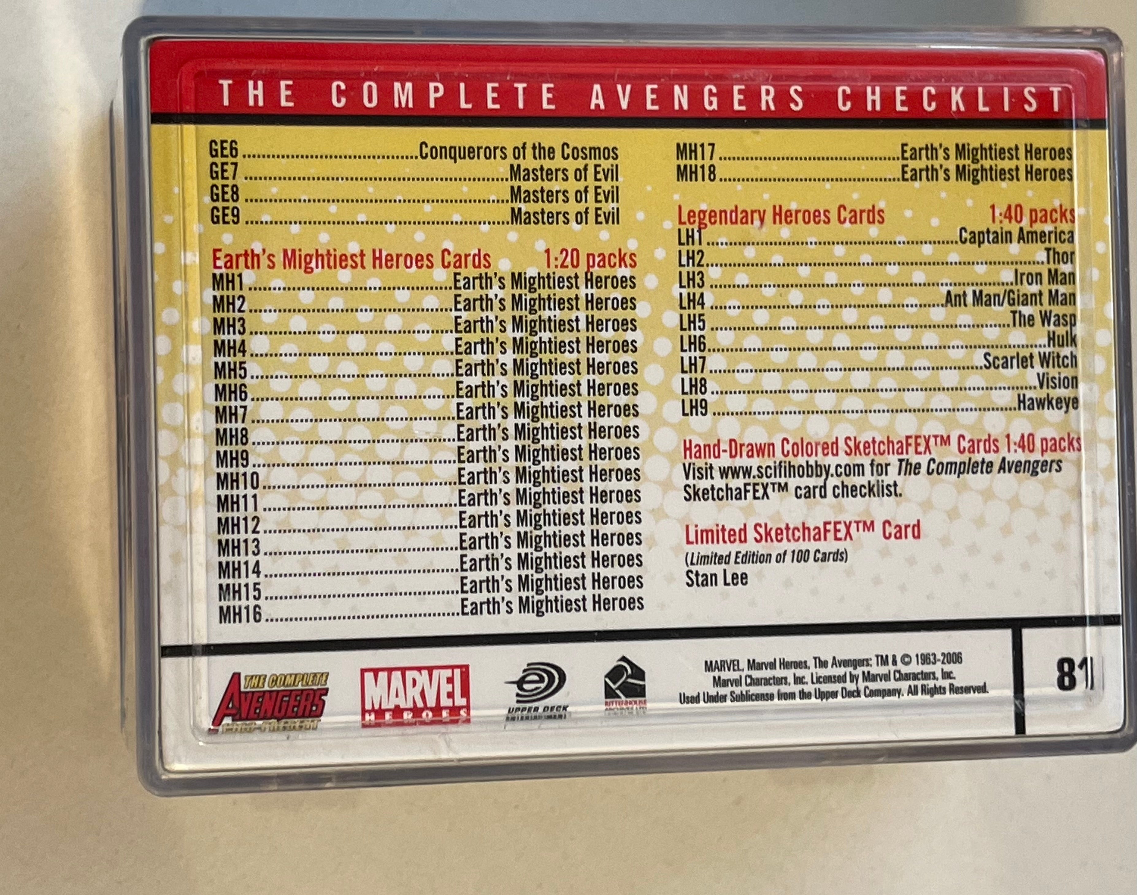 The Avengers complete cards set 2006