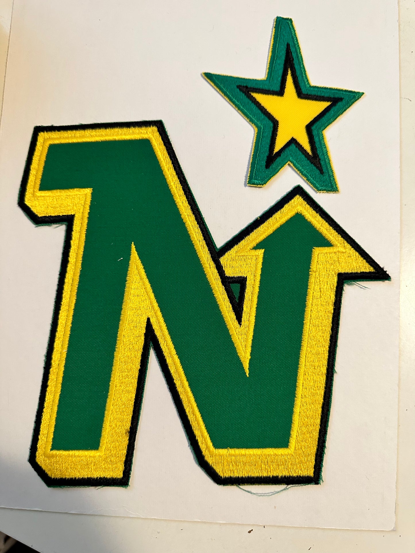 North Stars rare original 8x6 size hockey chest patch 1980s