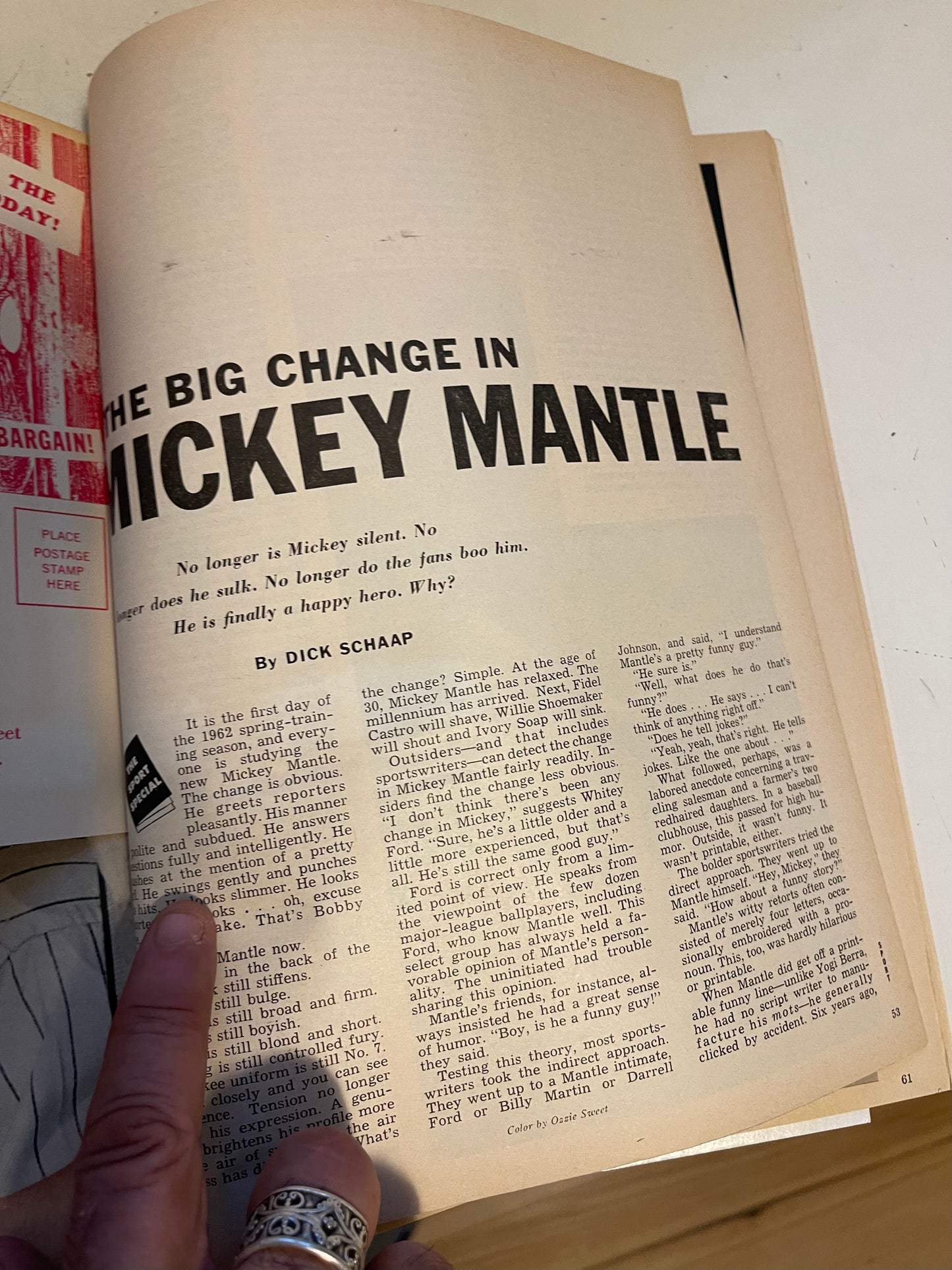 Mickey Mantle baseball Sport high grade full magazine (no Label) 1962