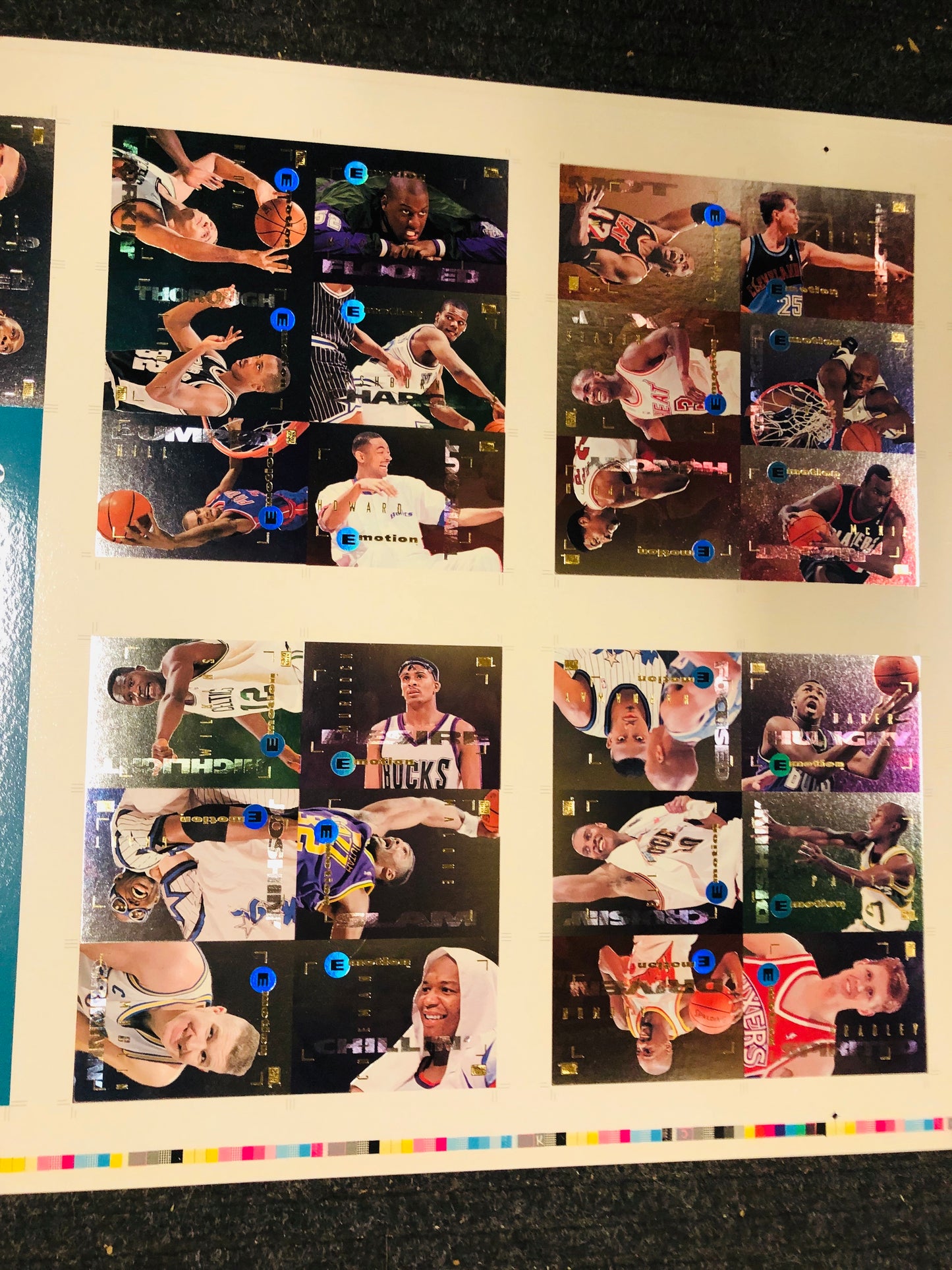 1995 Skybox basketball rare master series limited numbered press cards sheet