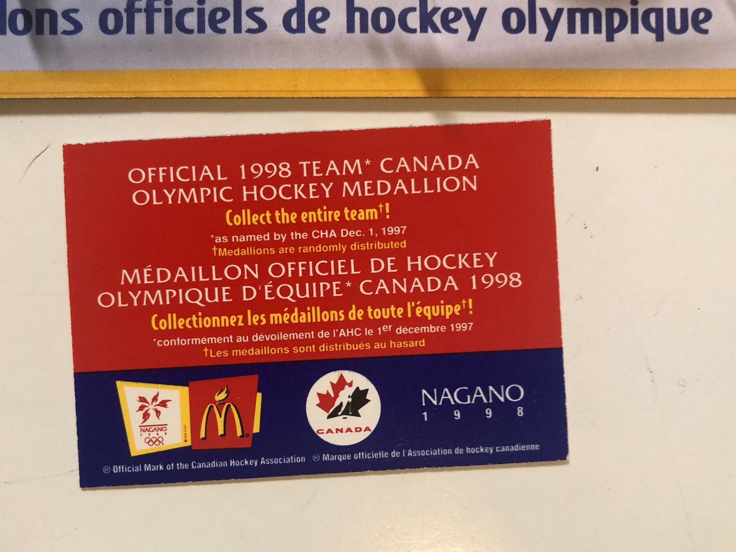 Team Canada Olympic hockey coins set 1998