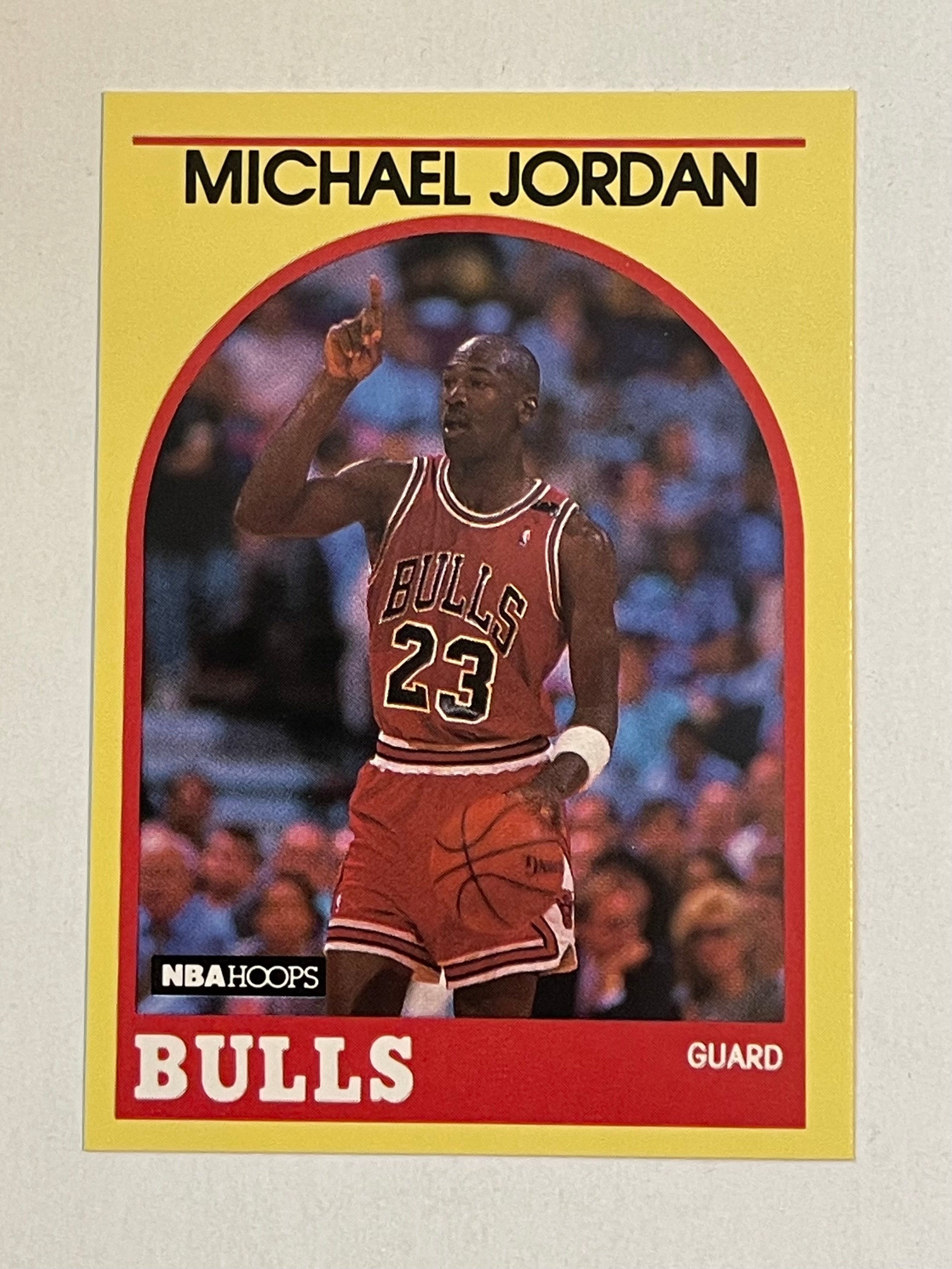 Michael Jordan Hoops Superstar yellow border basketball card 1989