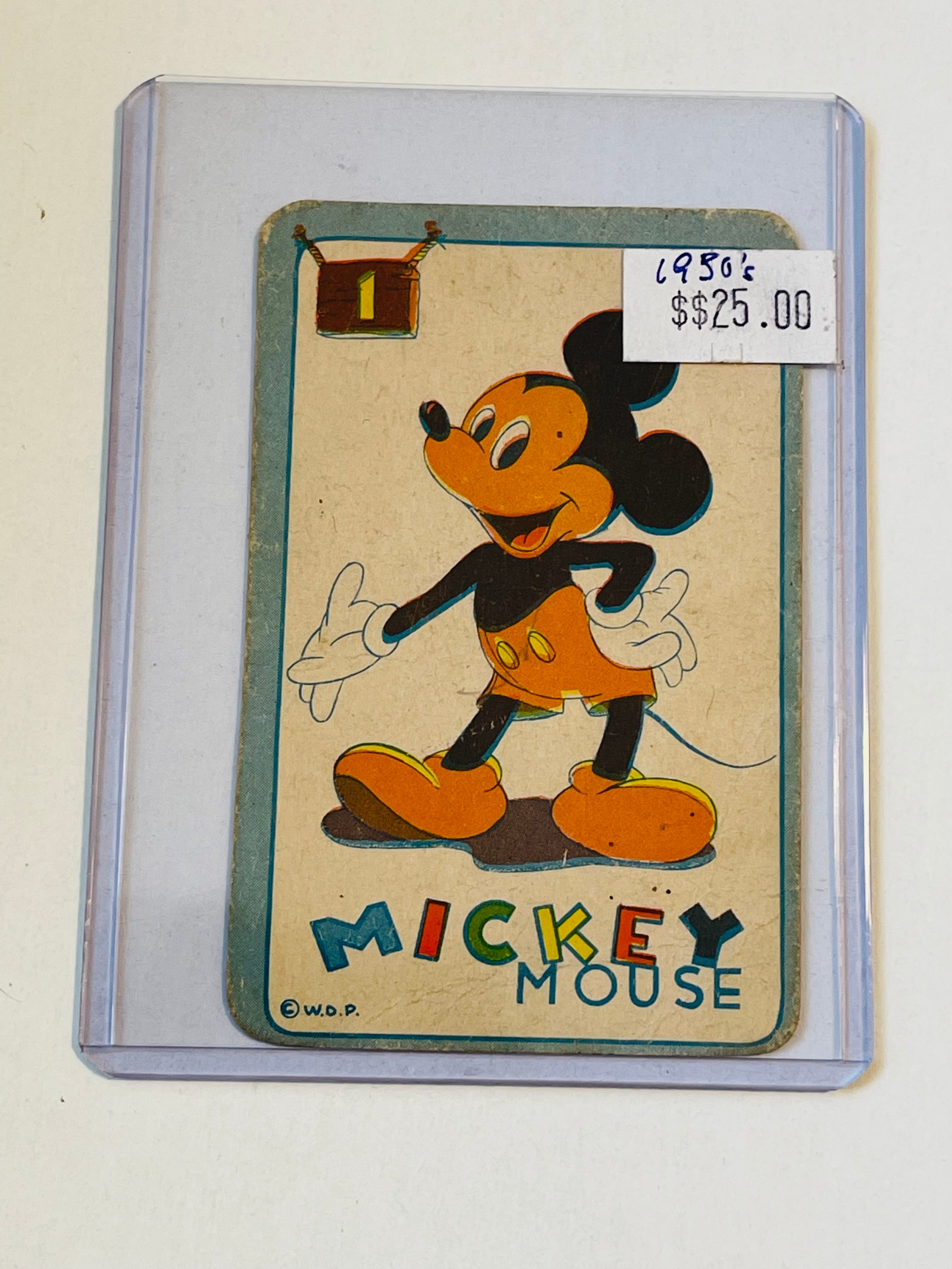 Mickey Mouse Disney rare game card 1950s