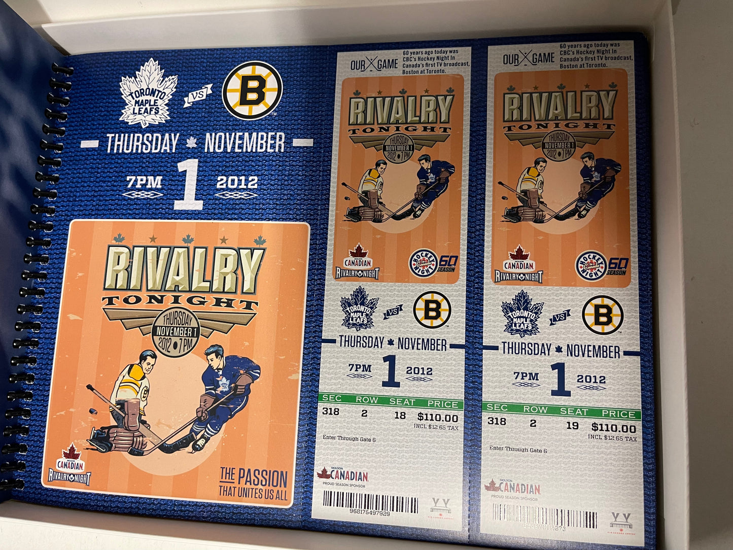 Toronto Maple Leafs hockey rare full season tickets book 2012-2013