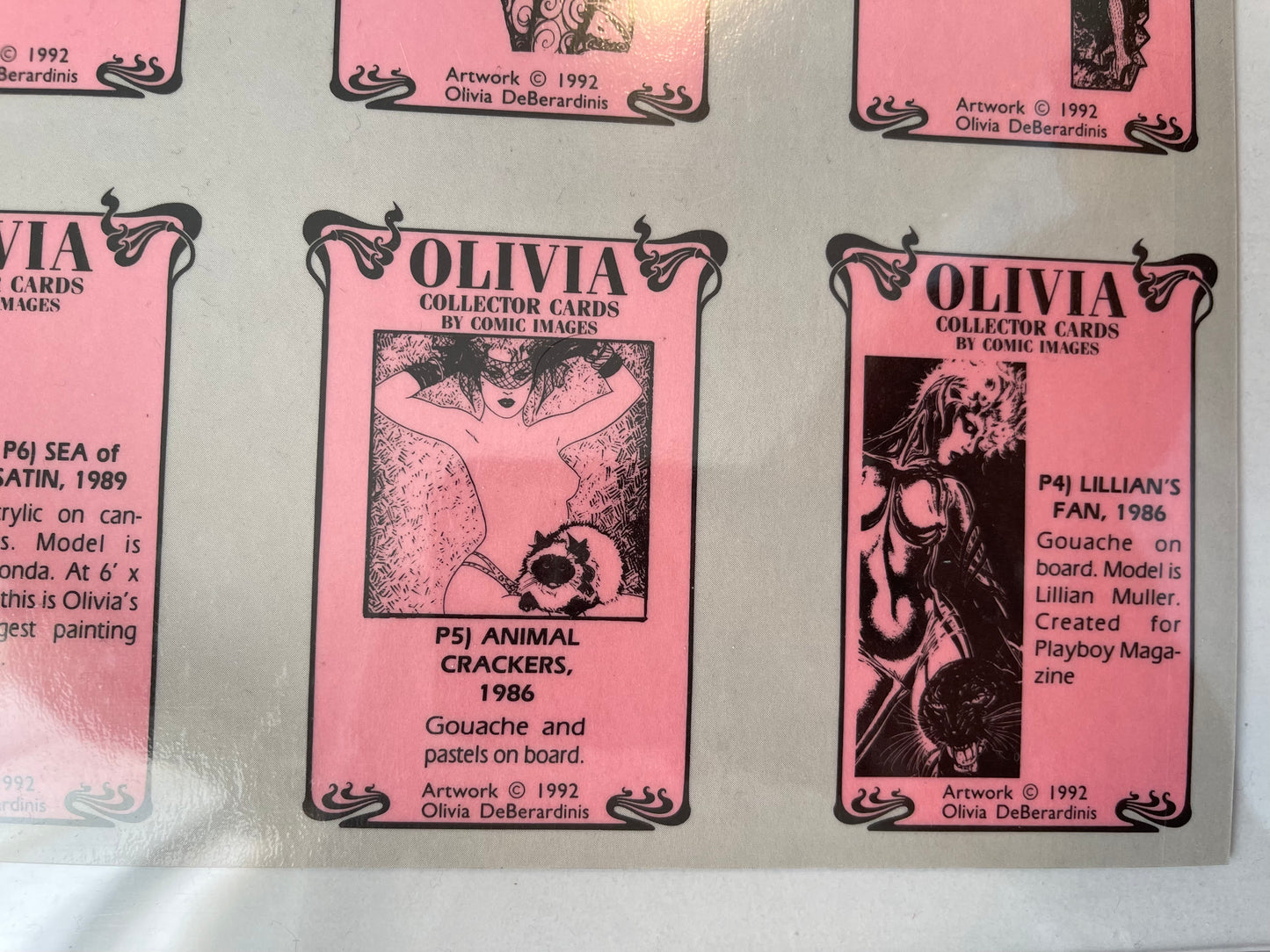 Olivia Fantasy cards rare Foil inserts set uncut cards sheet 1990s