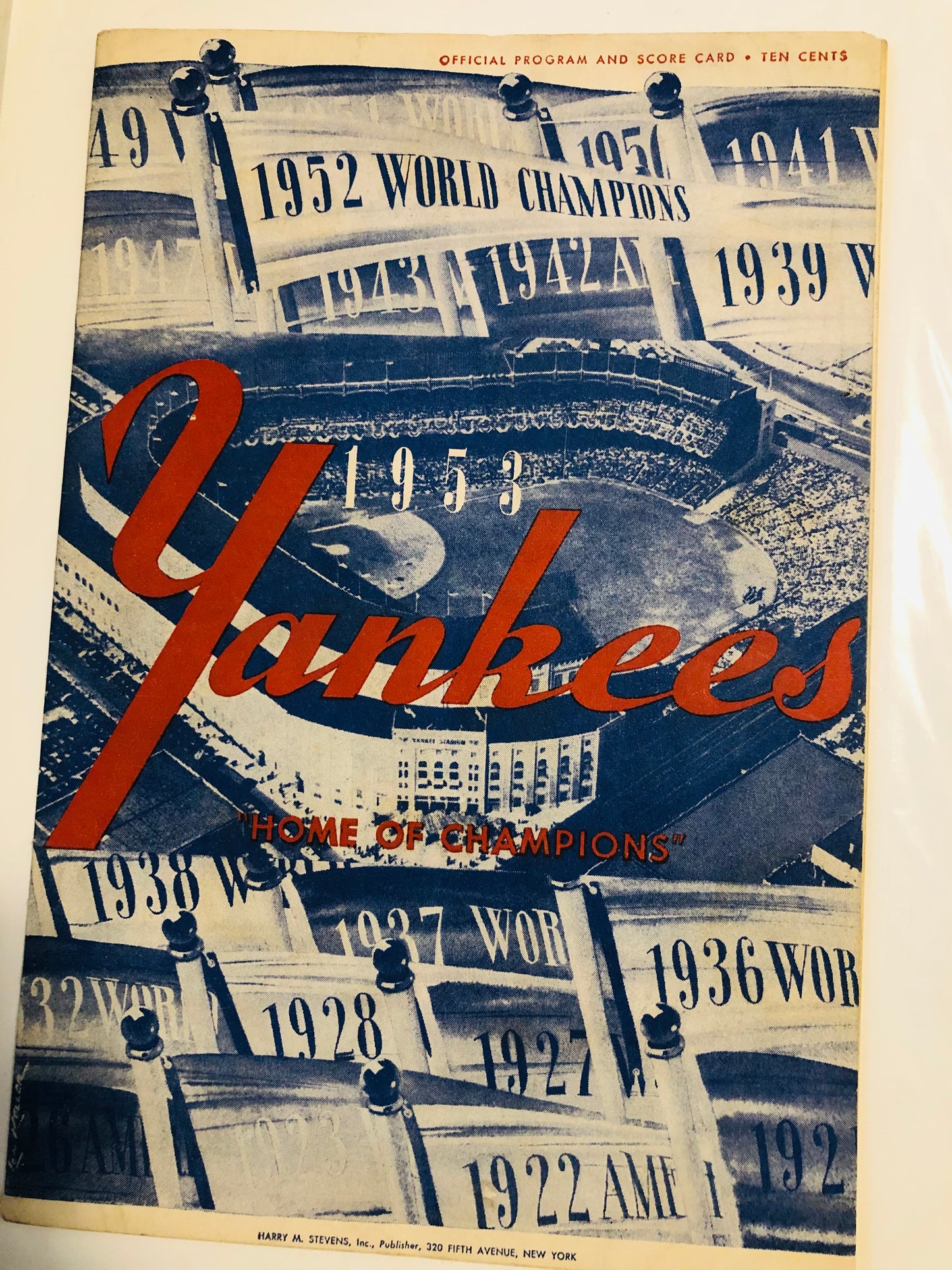 1953 Yankees baseball rare original program scorecard