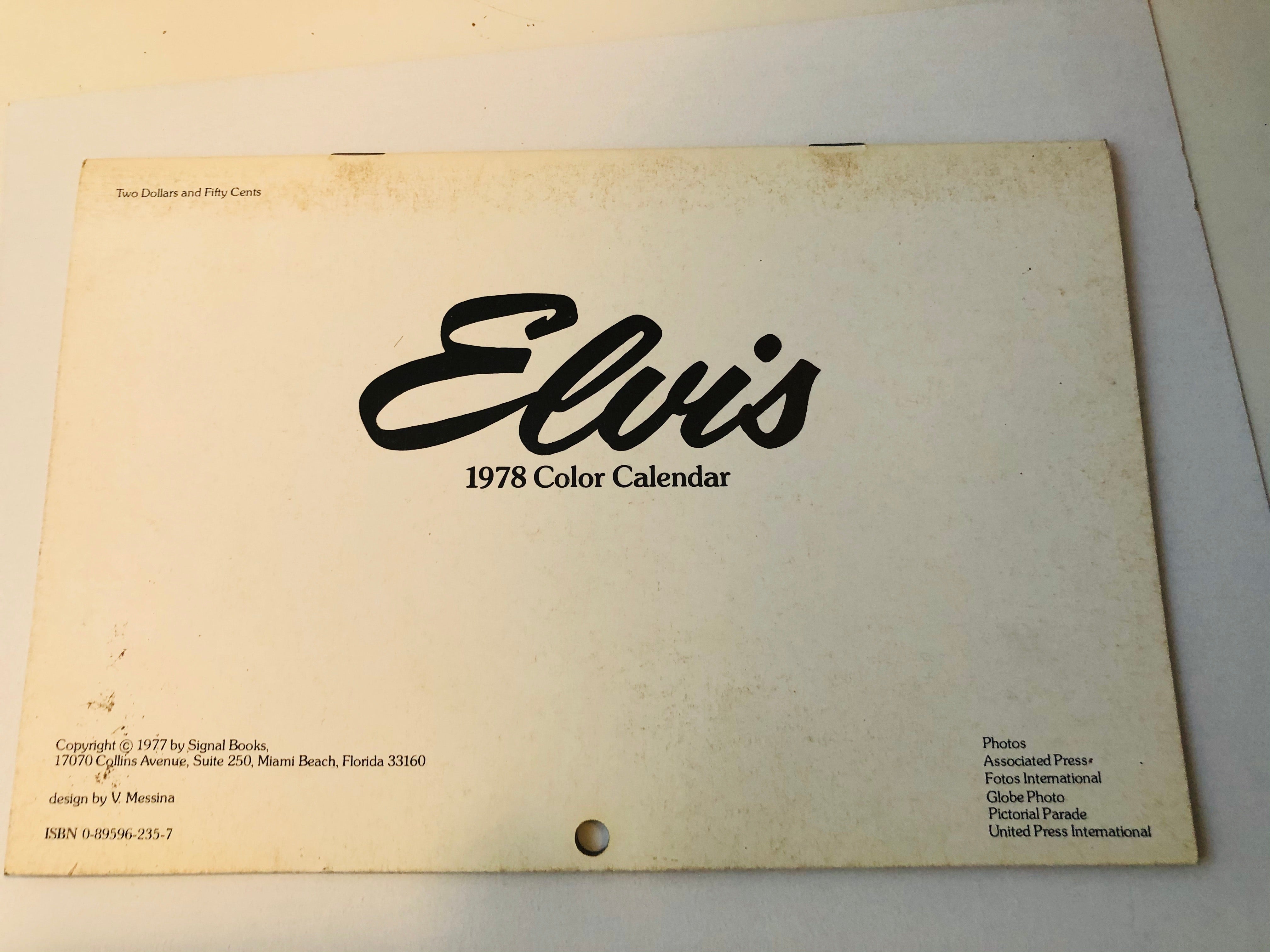 1978 Elvis original complete calendar