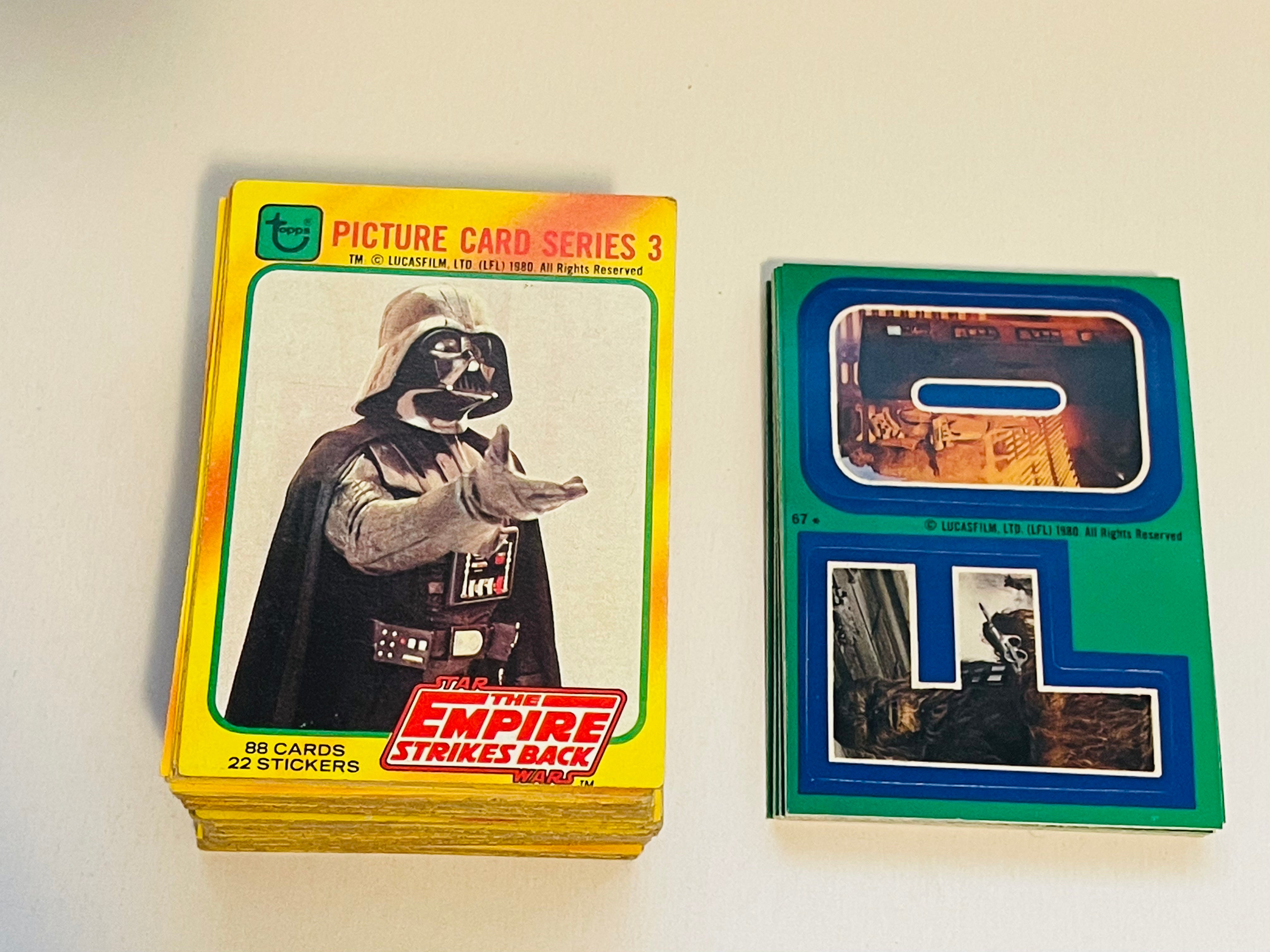 Star Wars Empire Strikes Back series 3 cards and stickers set 1981