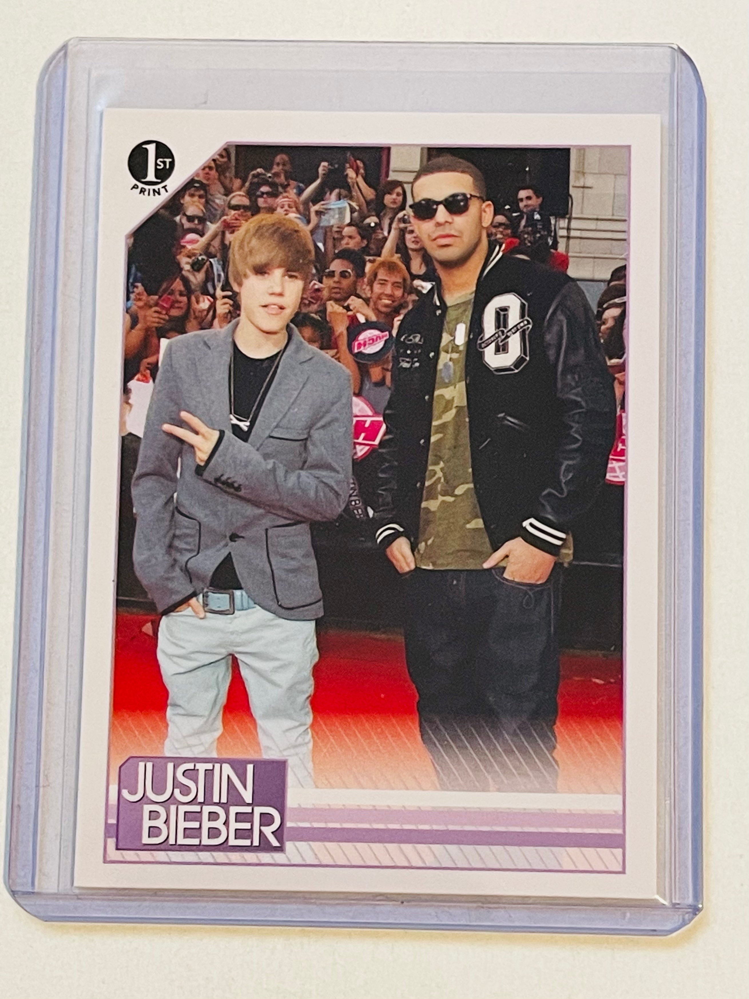 Justin Bieber with Drake Panini card 2010
