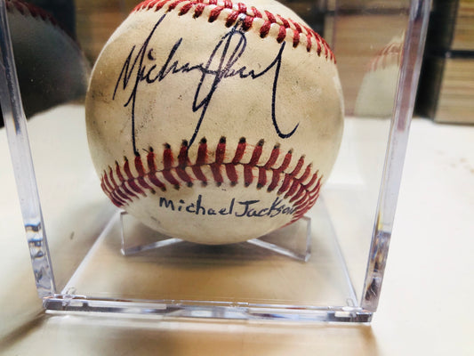 Michael Jackson rare original signed baseball with holder