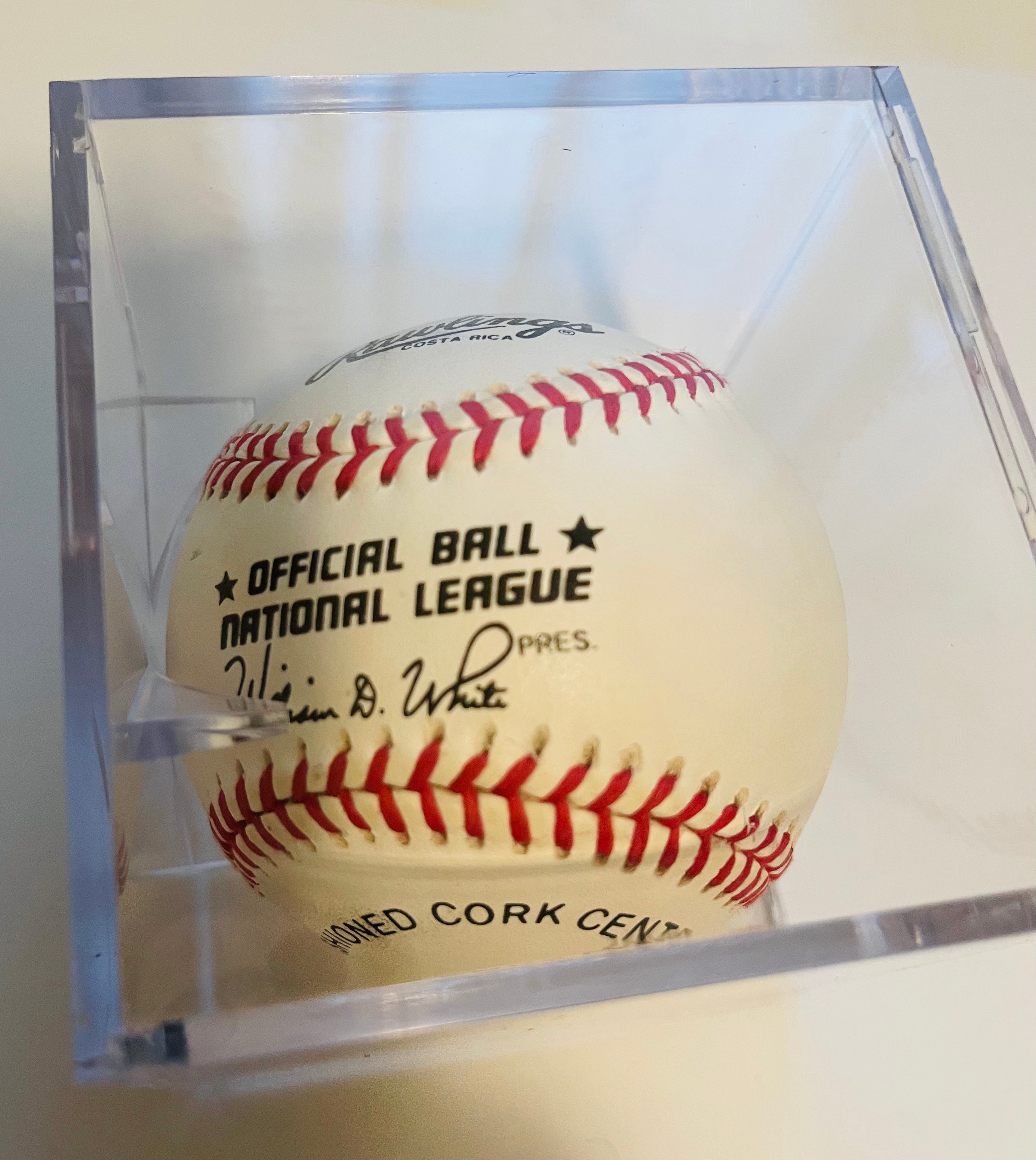 Pete Rose special inscription autographed baseball with COA in cube