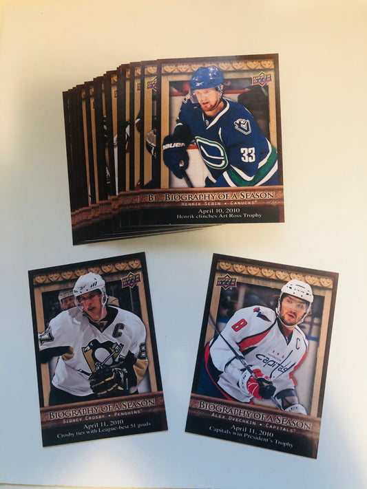 2010 upper Deck Biography of the season hockey cards set