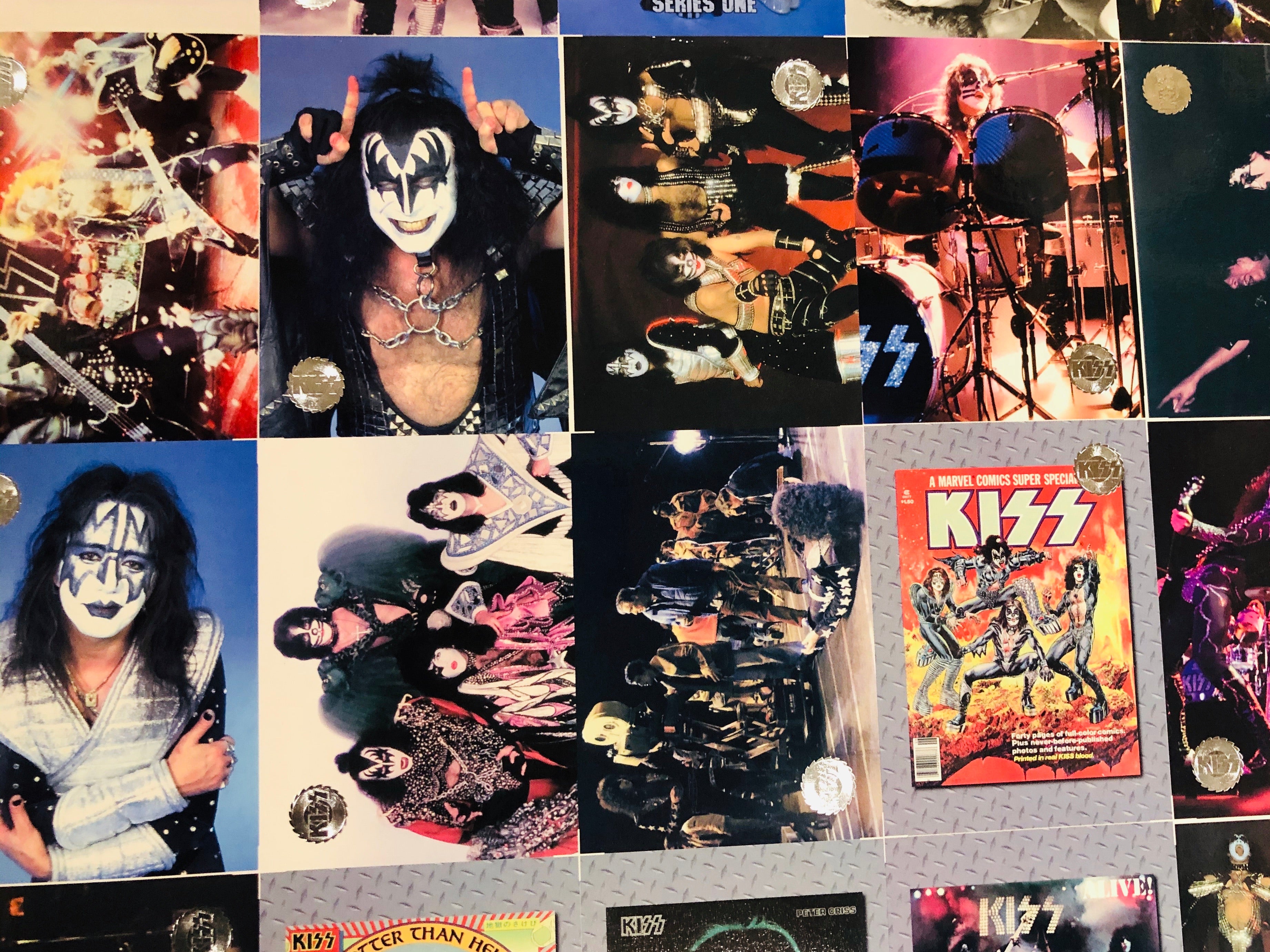 Kiss rock band rare uncut card sheet set 1997