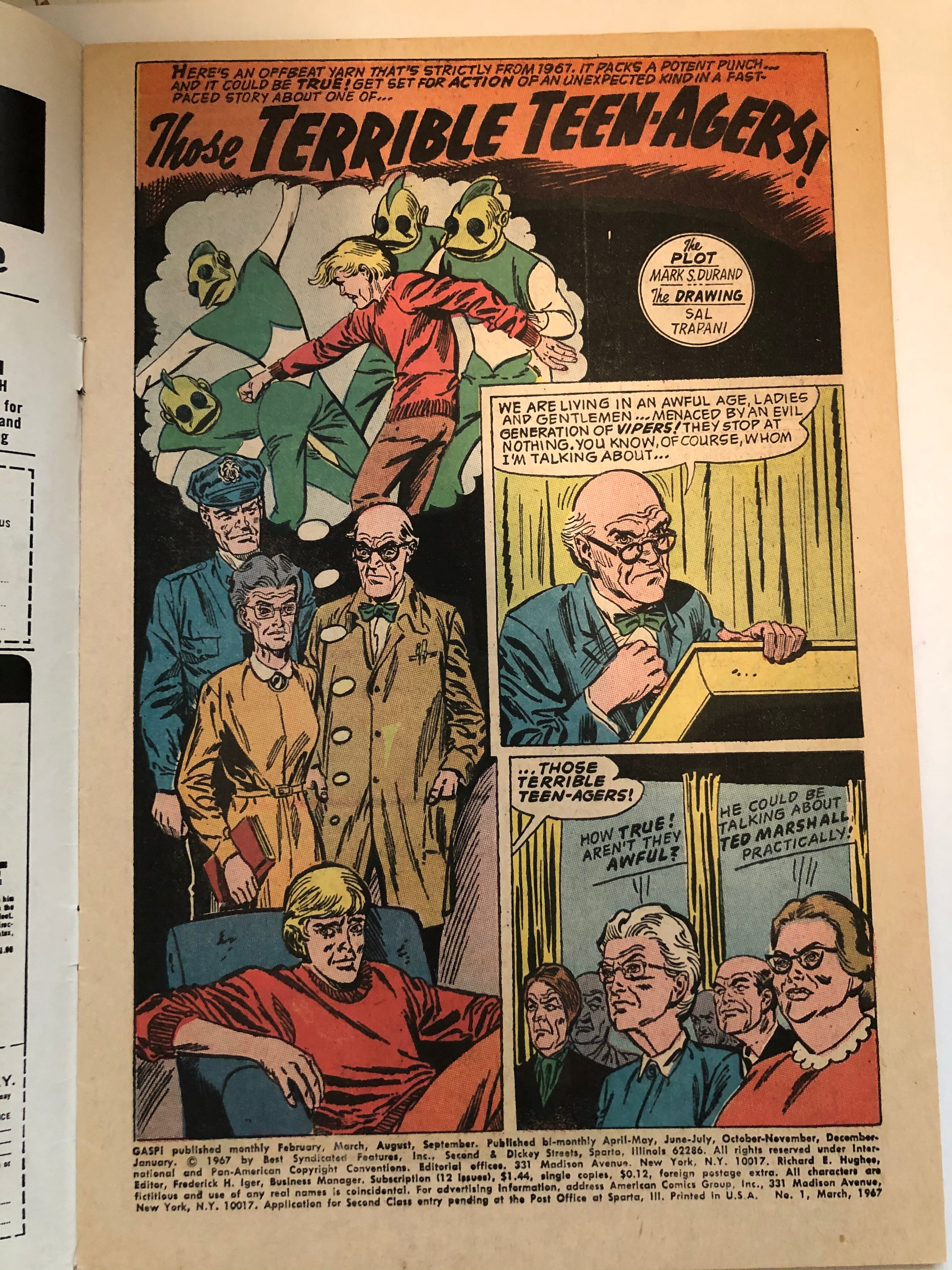 Gasp #1 rare comic book 1967