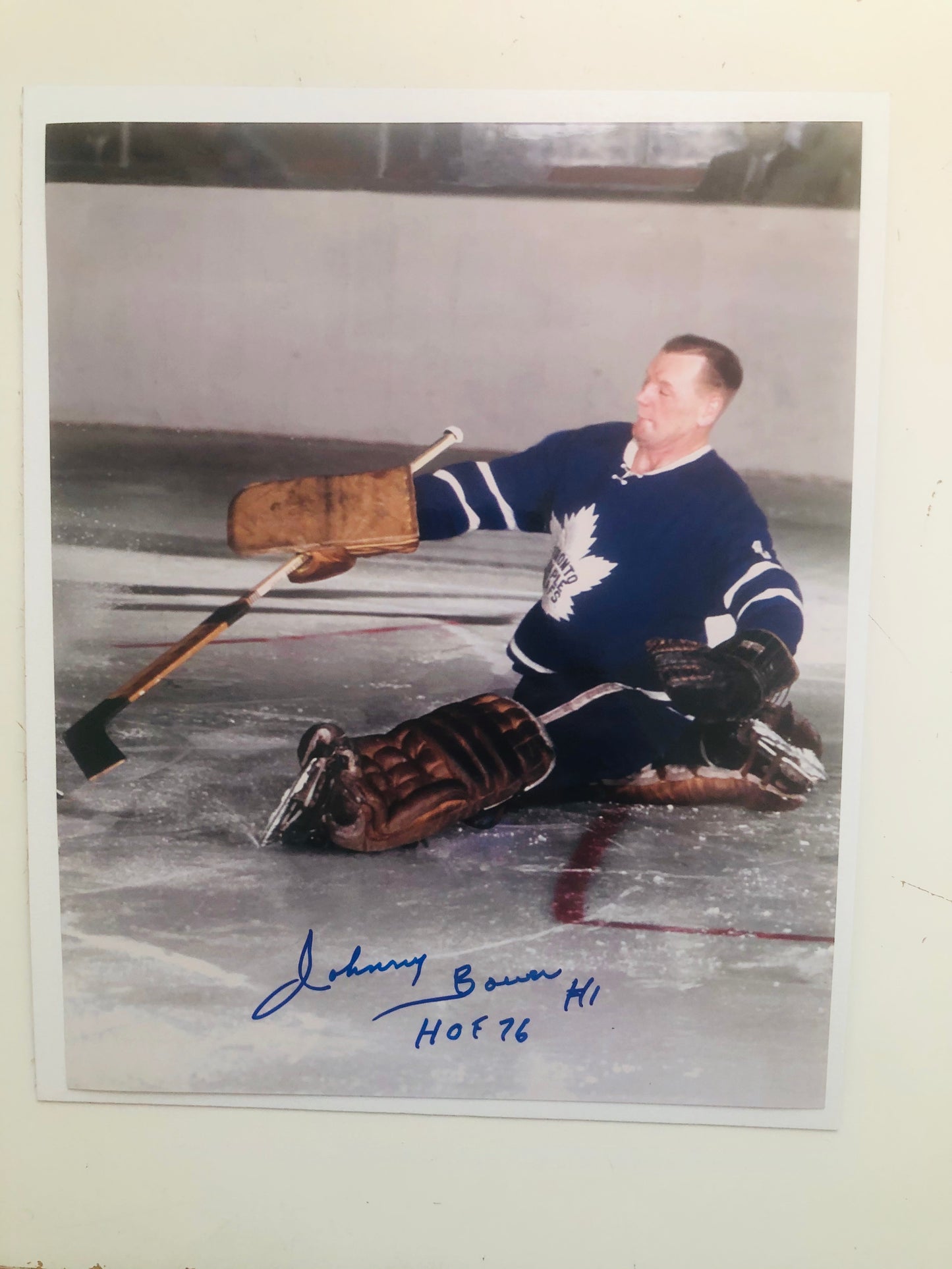 Johnny Bower Toronto Maple Leafs hockey signed photo with COA