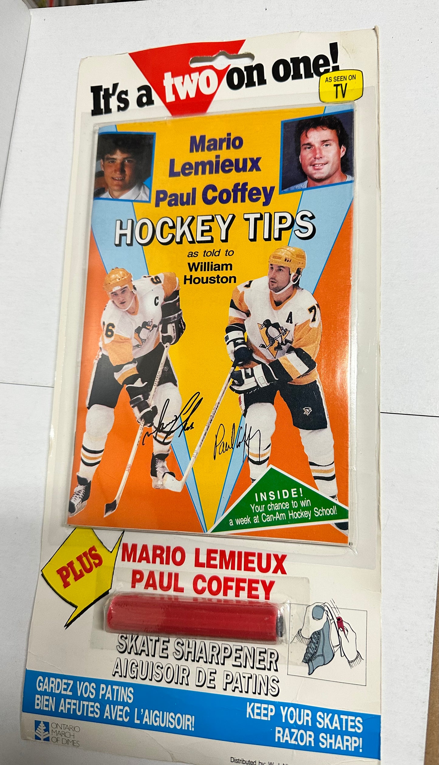 Mario Lemieux/ Paul Coffey rare skate sharpener in sealed pack 1990s