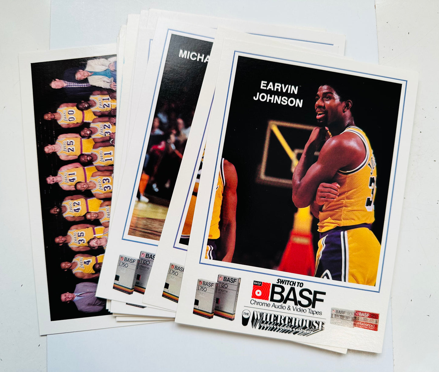 Lakers basketball BASF jumbo 14 cards rare set 1982-83