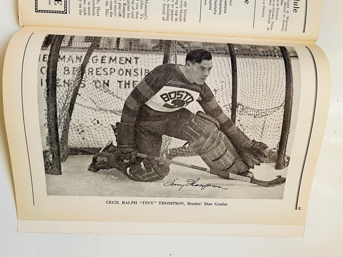 Boston Gardens rare early hockey game program Boston vs Leafs 1930-31