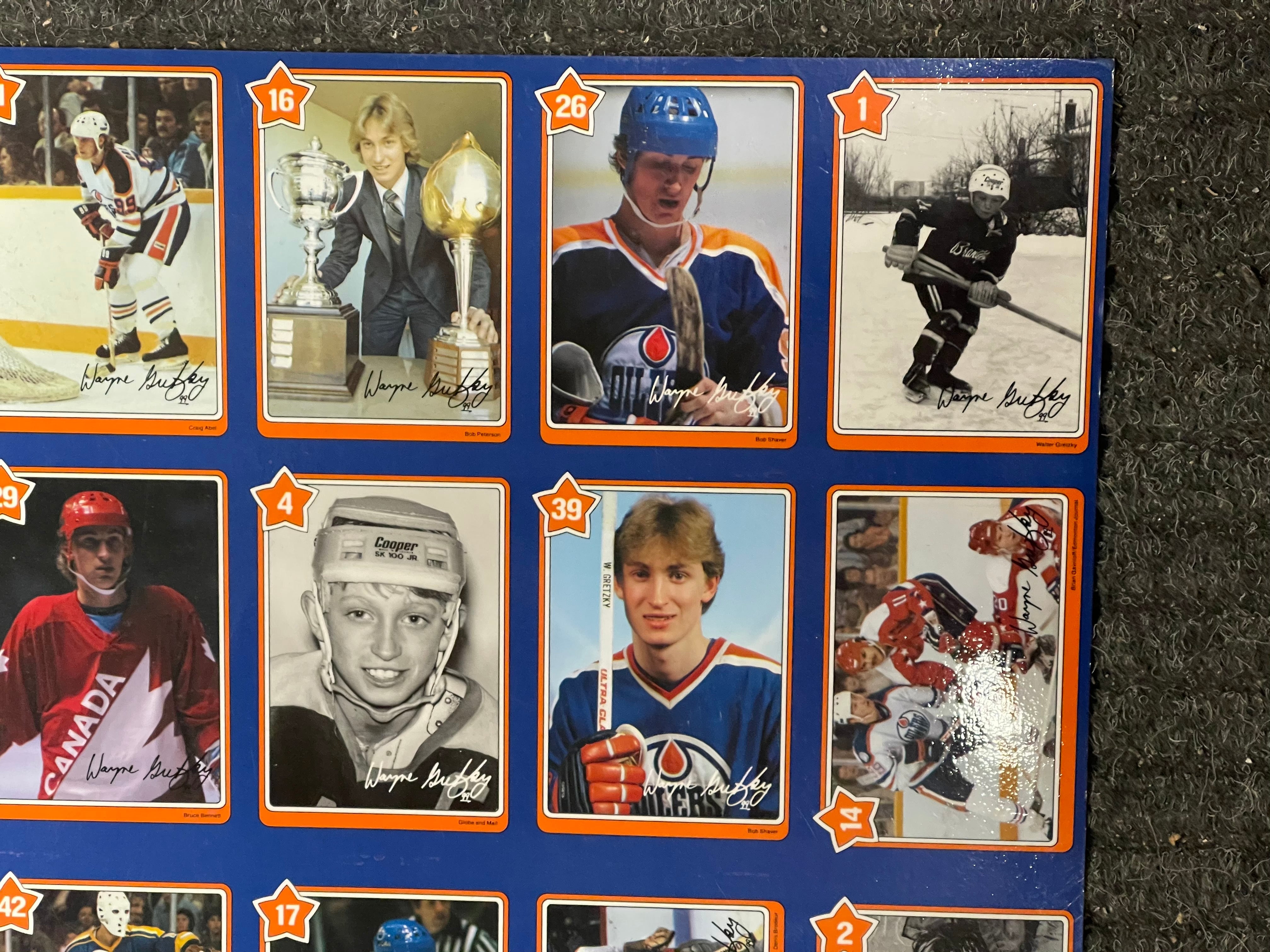 Wayne Gretzky Neilson’s Chocolates limited issued glossy uncut cards sheet 1982