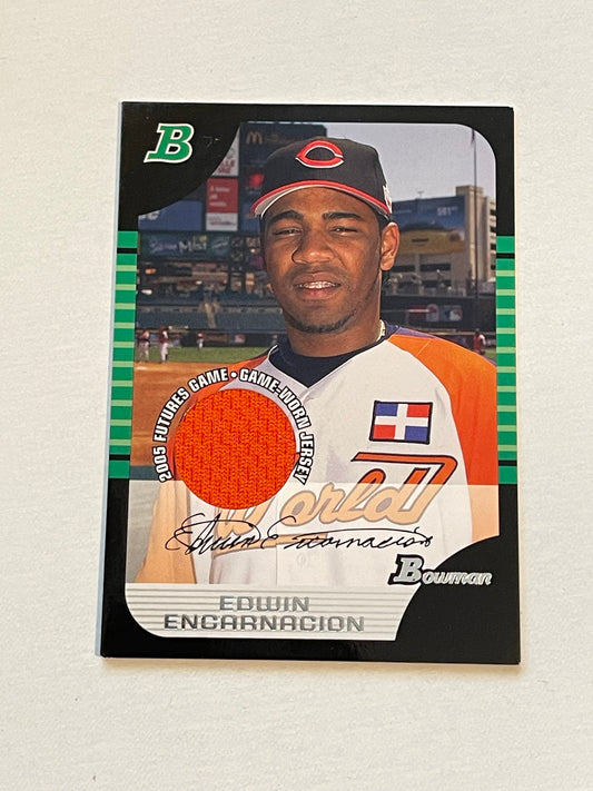 Toronto Blue Jays Edwin Encarnacion rare rookie jersey baseball card 2005