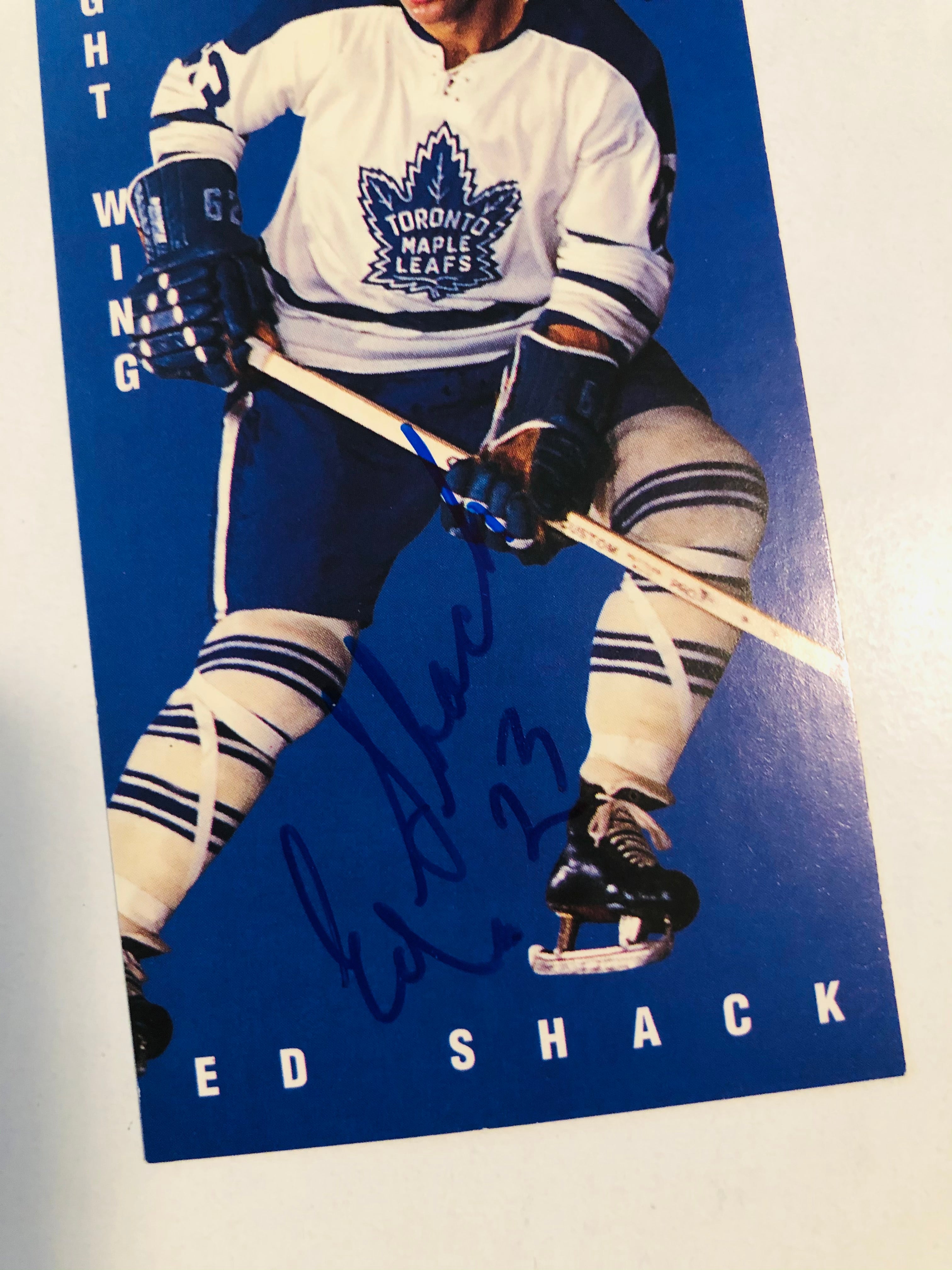 Ed Shack Toronto Maple signed hockey card with COA