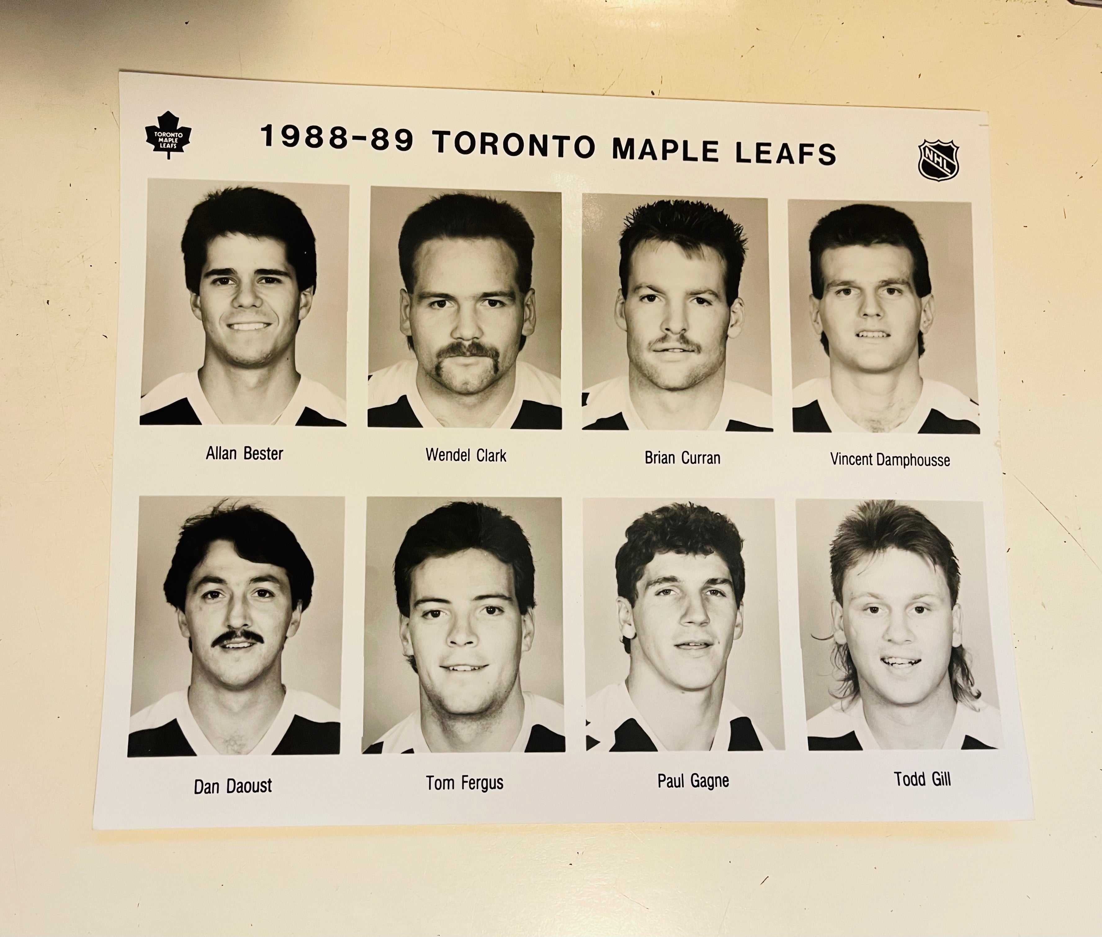 1988/89 Toronto Maple Leafs hockey 5 different press media team photos set