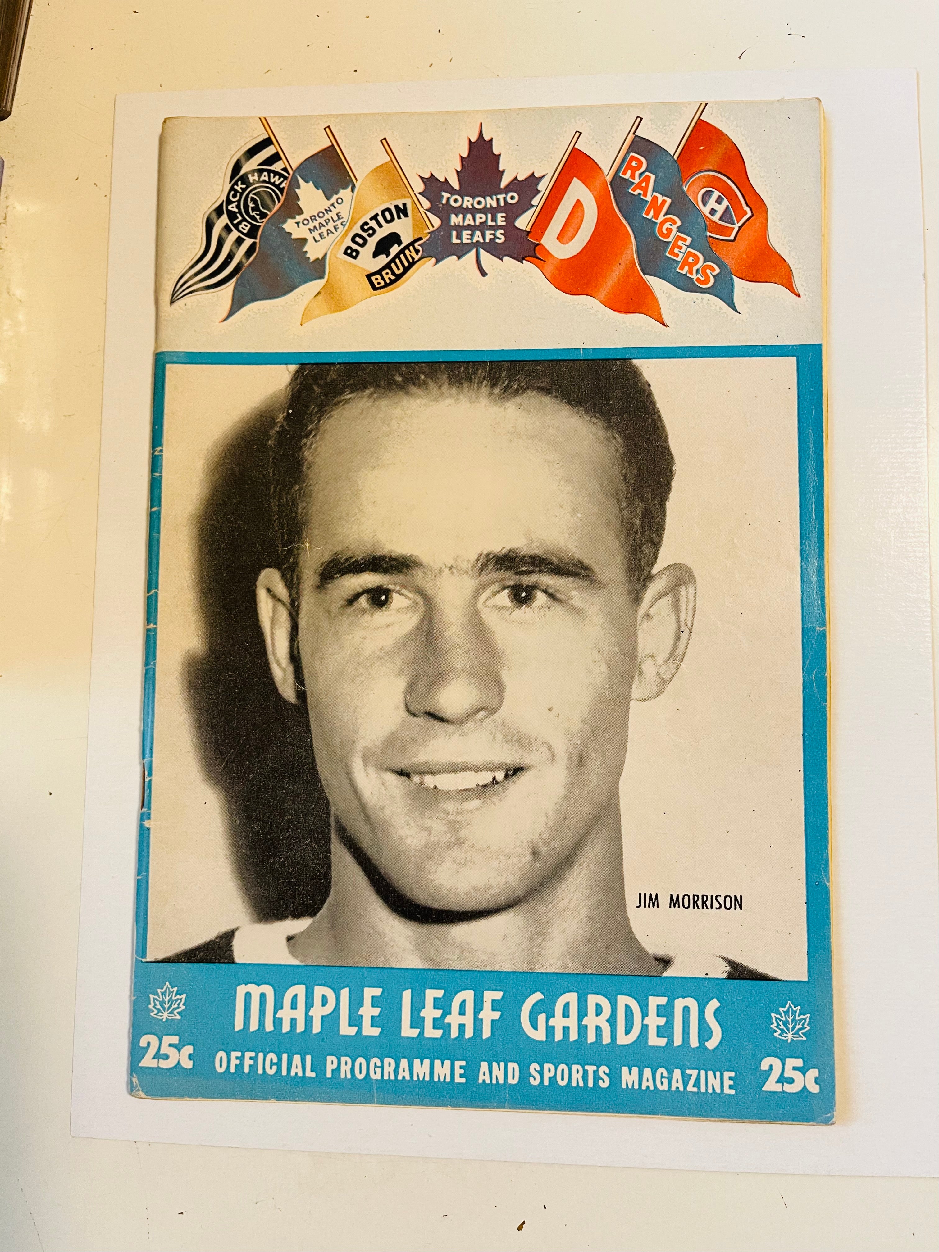 Maple Leaf Gardens hockey game original program,Nov.17,1954