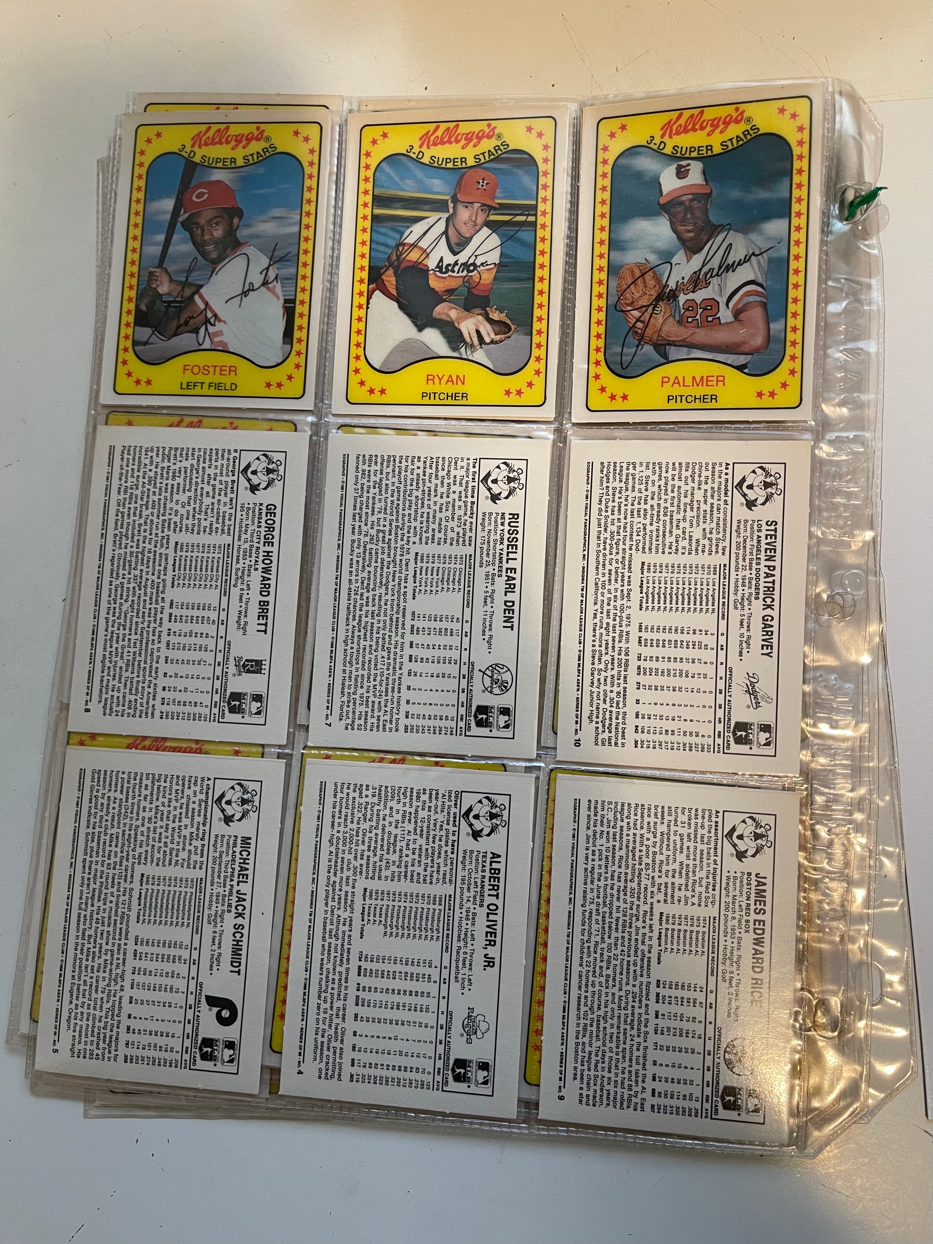 1981 Kellogg’s baseball 3D cards set