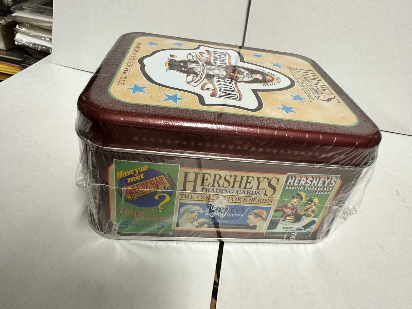 Hersheys chocolate cards 36 packs in factory sealed tin 1995