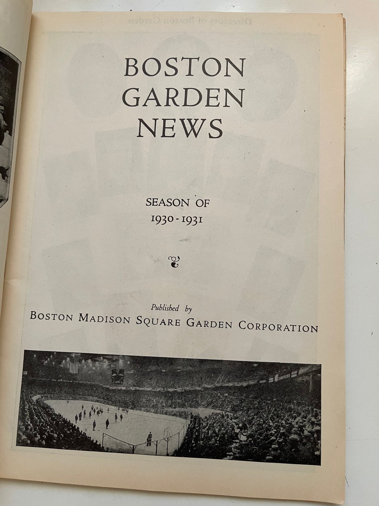 Boston Gardens rare early hockey game program Boston vs Leafs 1930-31