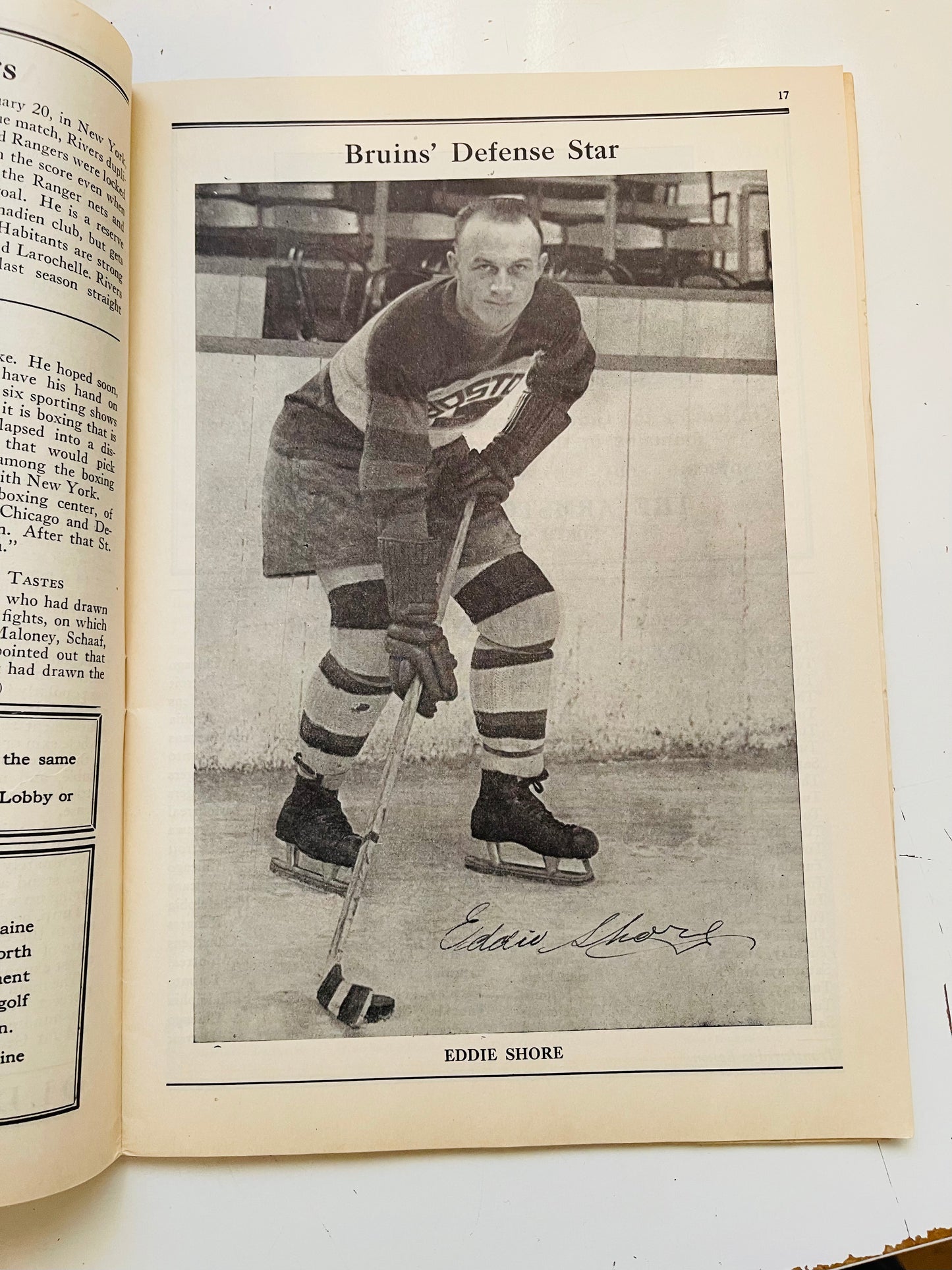 Boston Gardens rare early hockey game program Boston vs Leafs 1930-31