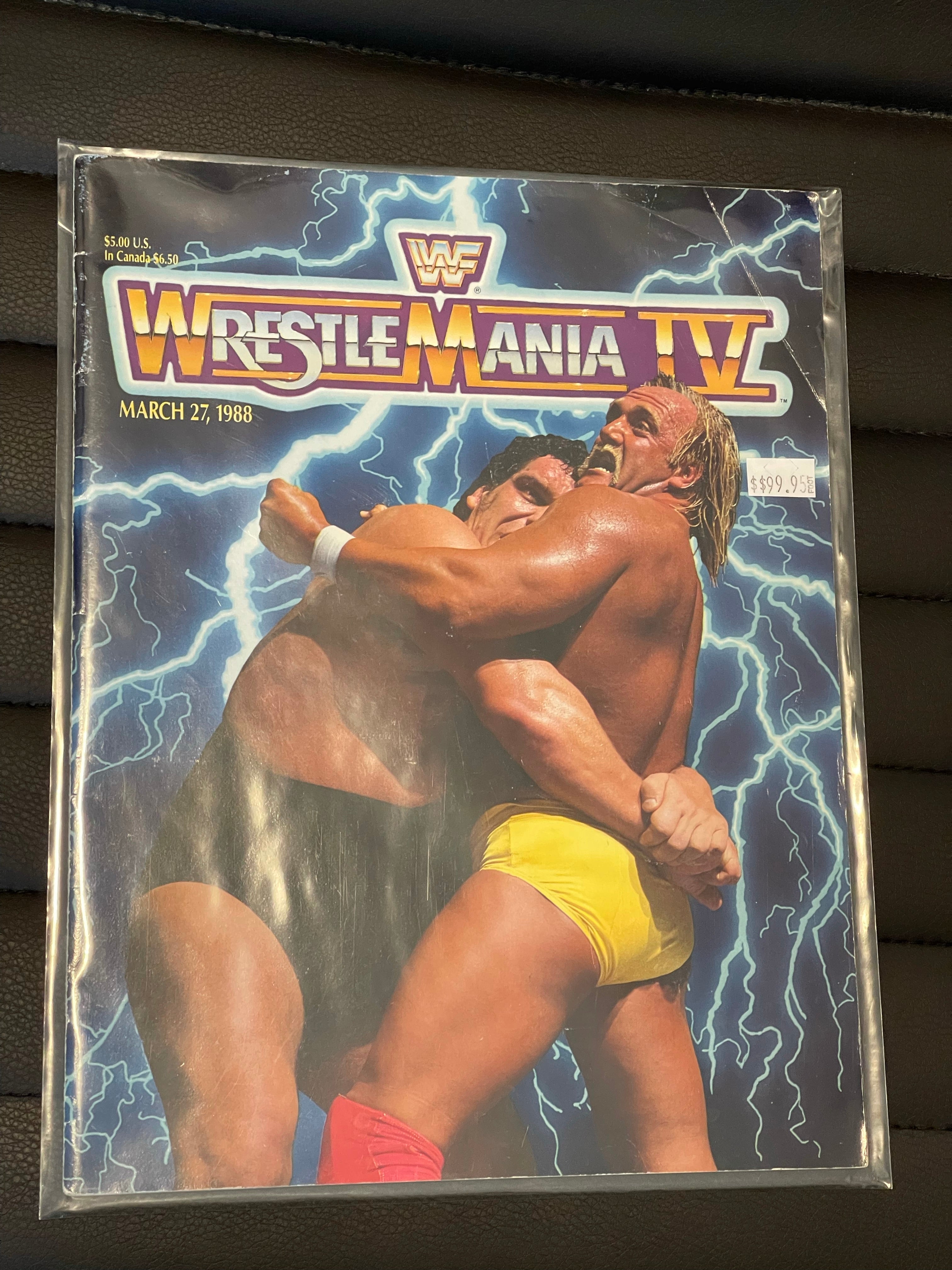 Wrestlemania 4 rare event program 1988