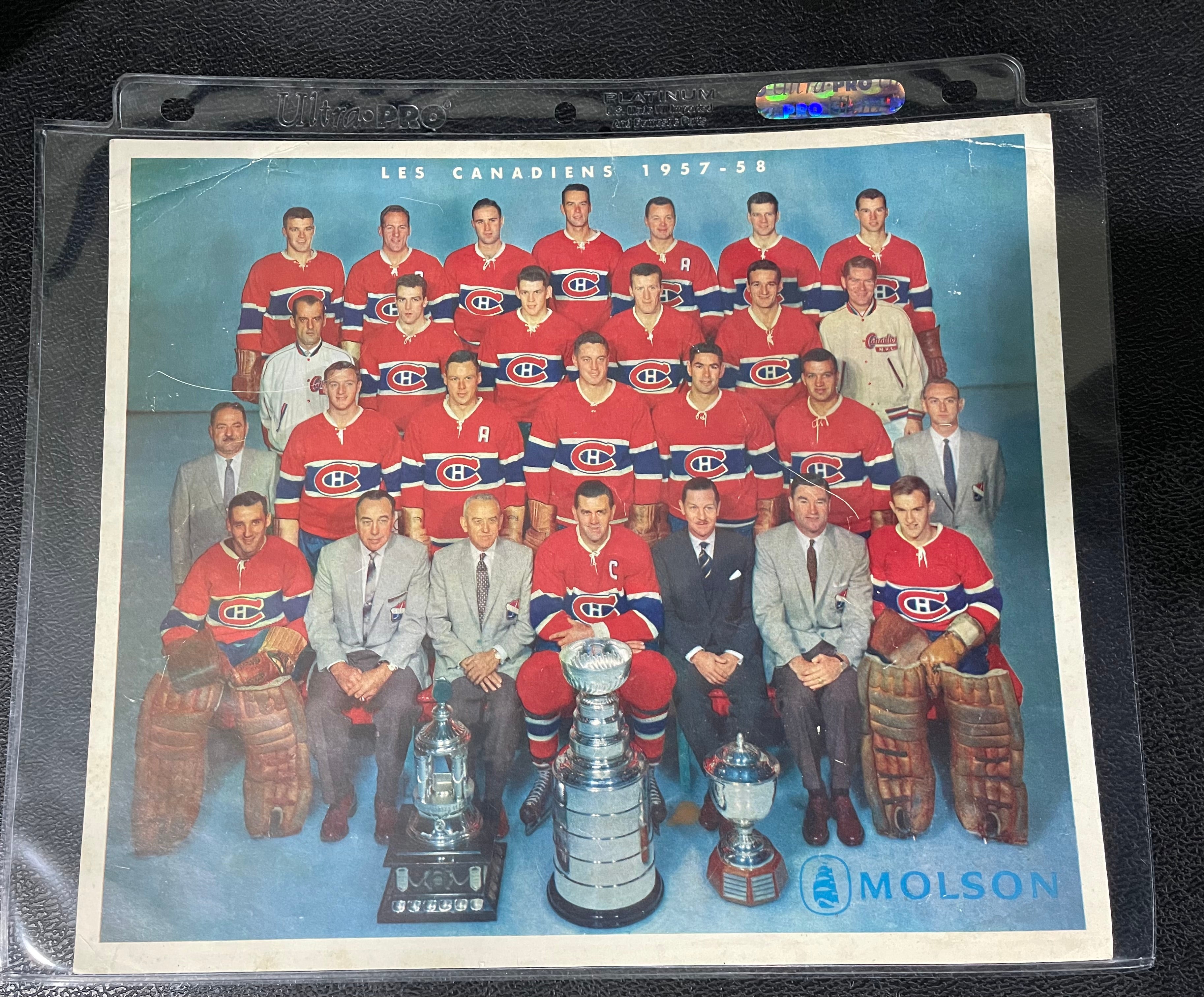 Montreal Canadiens team photo Molsons 1957