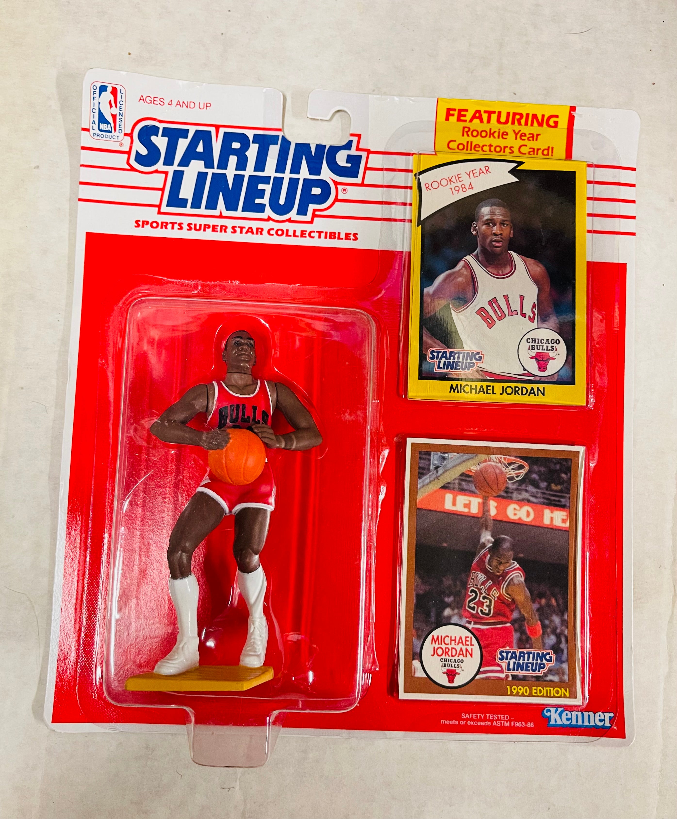 Michael Jordan Starting Lineup rare factory sealed figure with cards 1990